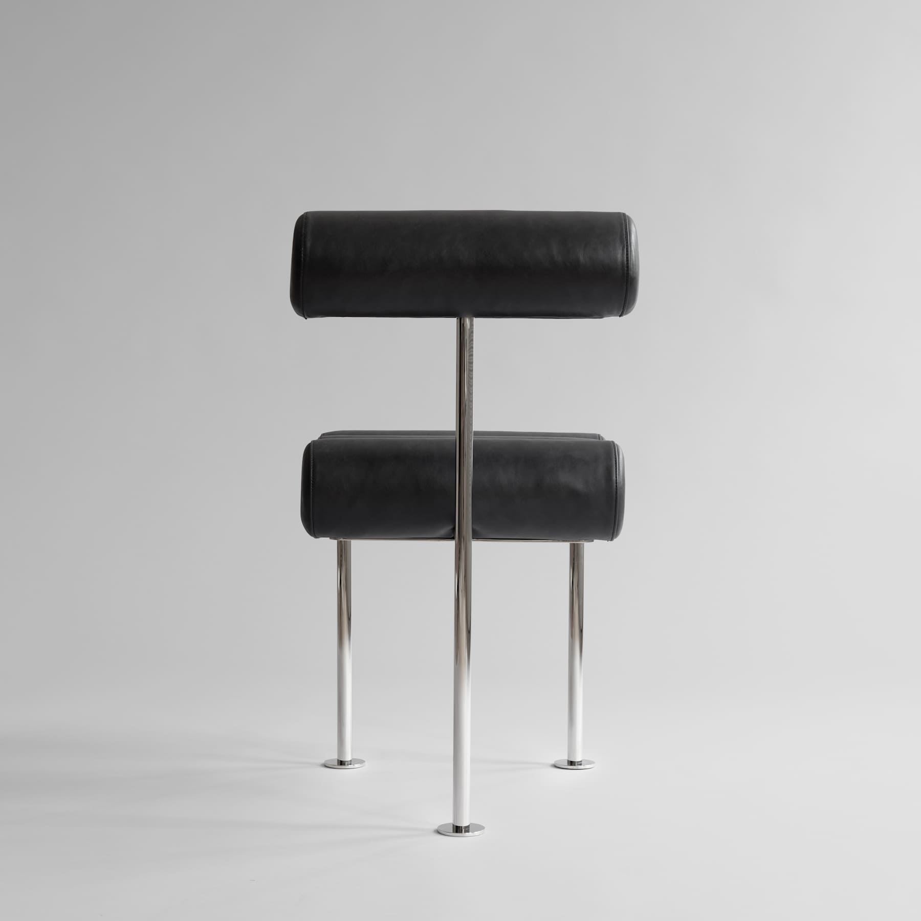 Καρέκλα Τραπεζαρίας Hiro - Μαύρο Ανιλινικό Δέρμα Ανοξείδωτο Ατσάλι H76 x W55 x L42 cm 101 COPENHAGEN