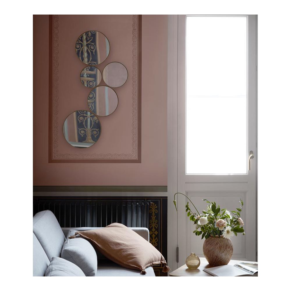 Broste Copenhagen Καθρέφτης Kunst Καθρέφτης Τοίχου Μεταλλικό Μαύρο Πλαίσιο, 45x22x93cm Broste Copenhagen