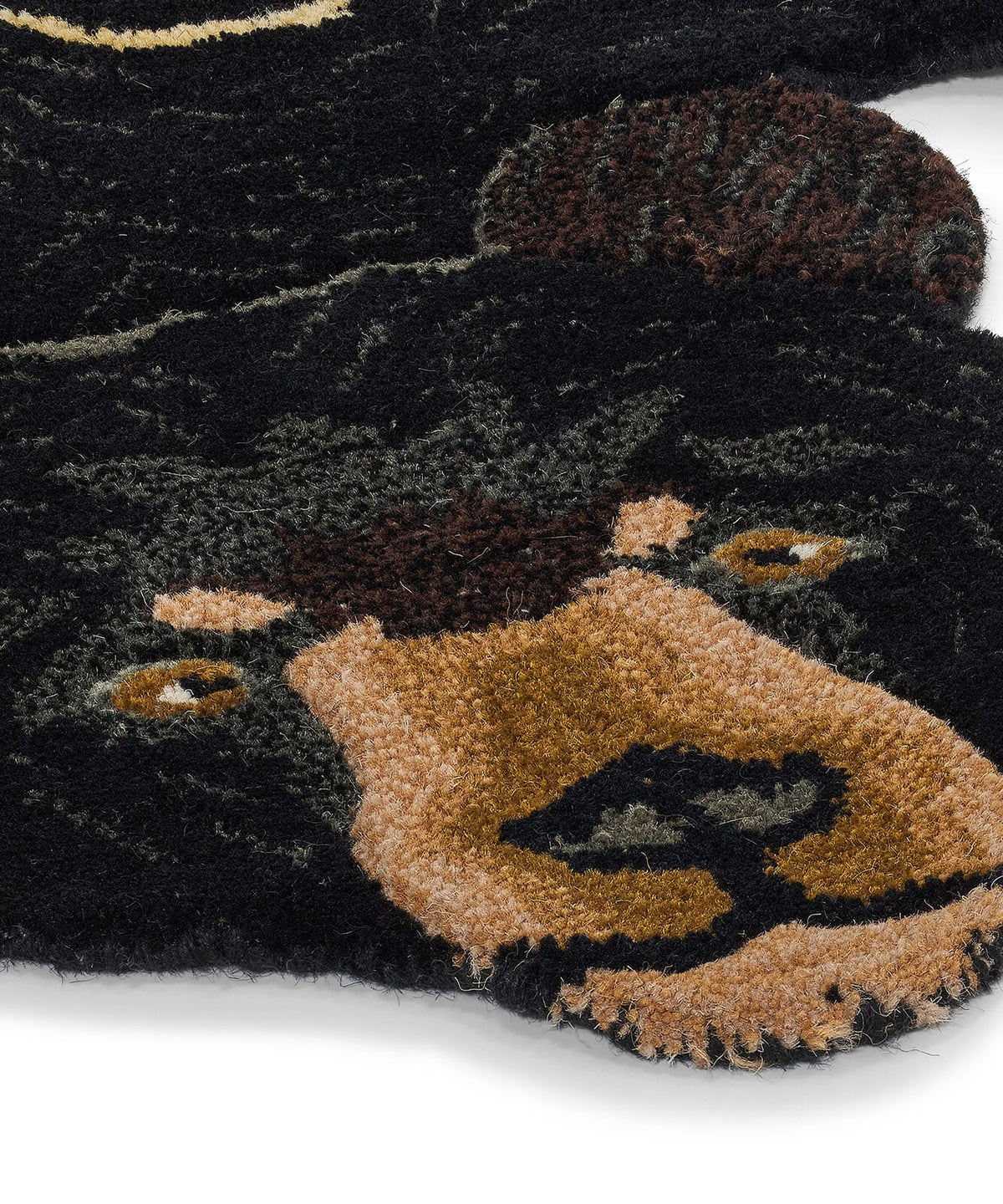 Χαλί Blooming Black Bear Large - Μάλλινο Βαμβακερό Μαύρο 143 x 97 x 2 cm Doing Goods