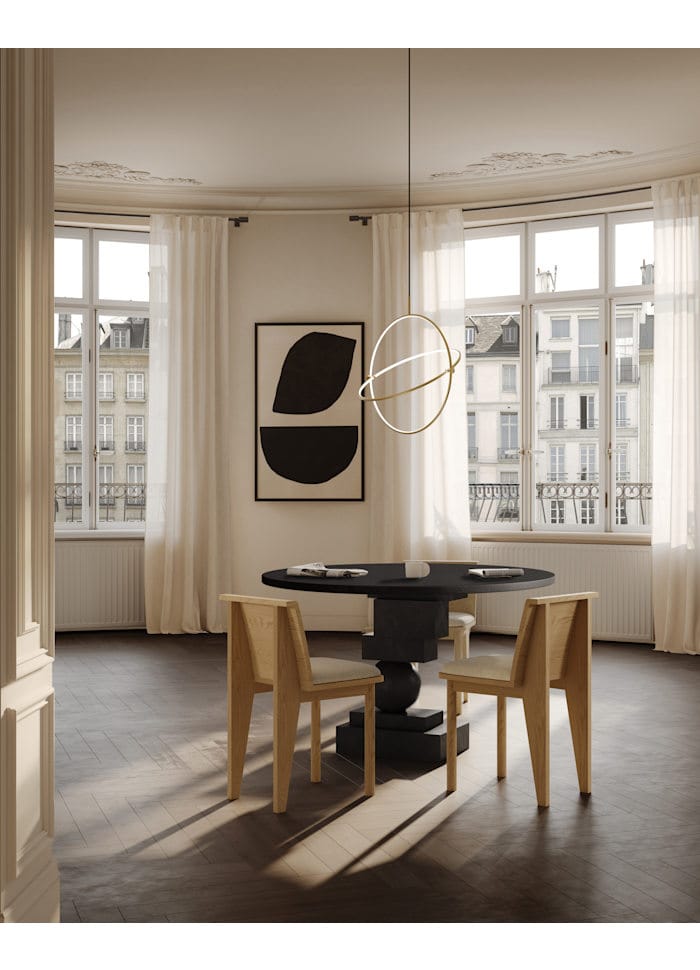 Artist Τραπέζι Φαγητού Ø120 x H81cm - Δρύινη Επιφάνεια Coffee Black Oak / Βάση Σκυρόδεμα 101 Copenhagen