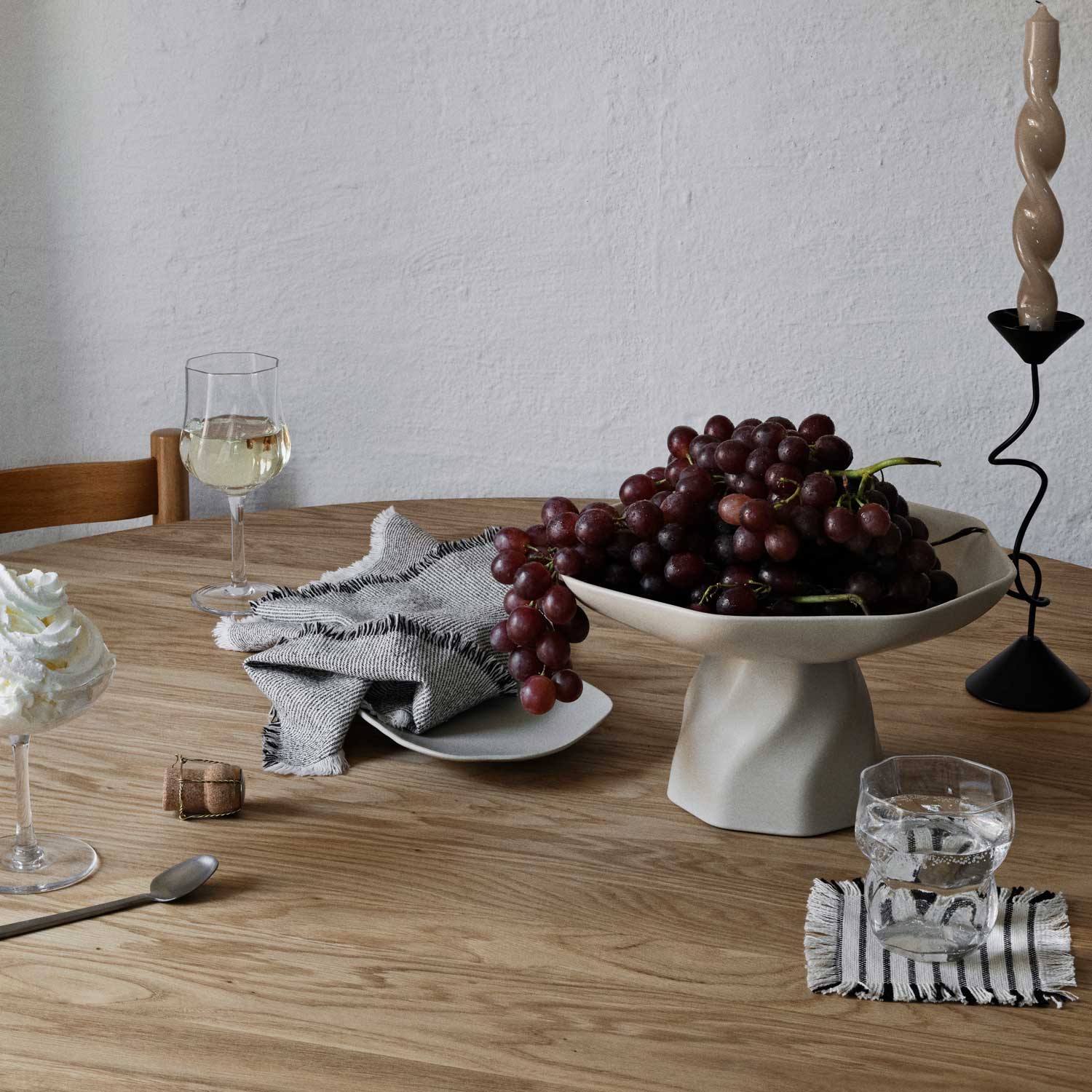 Broste Copenhagen Διακοσμητικό Μπολ Διακοσμητικό Μπολ Limfjord Centrepiece Κεραμικό Μπεζ H28 Ø16 cm, Broste Copenhagen