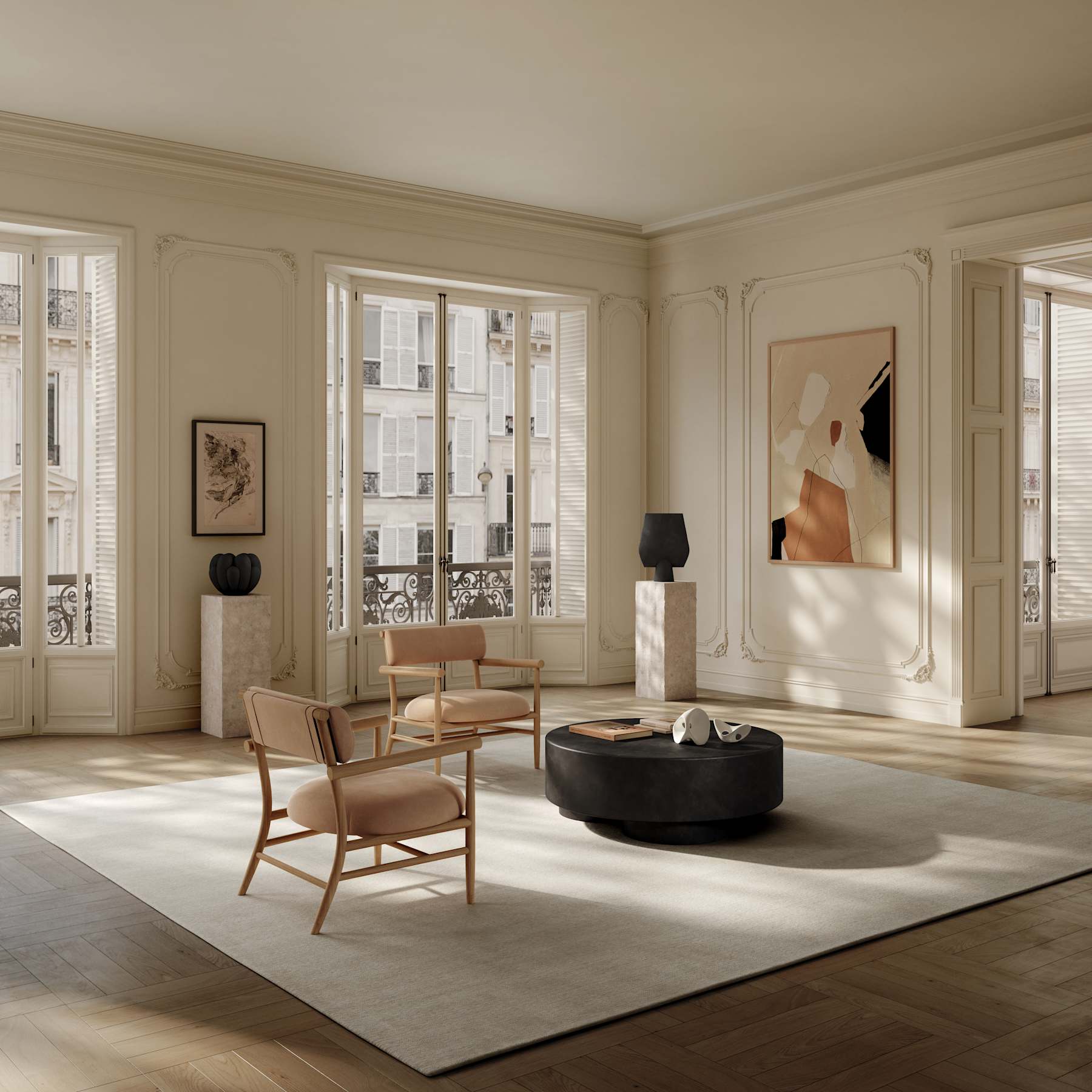 Καρέκλα Σαλονιού Nama - Φυσικό Μπεζ Δέρμα Nubuck H73,5 x W69 x L71 cm 101 COPENHAGEN