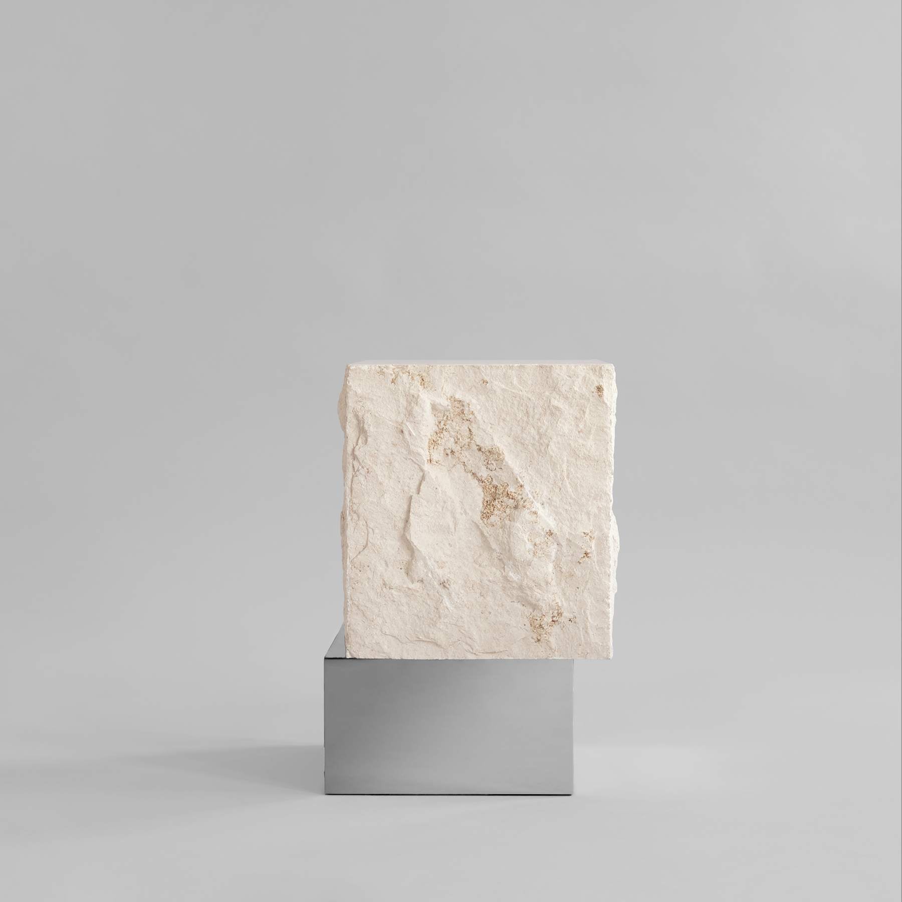 Τραπεζάκι Σαλονιού Temple Tall - Ασβεστόλιθος Μεταλλική Βάση Chrome H55 x W32 x L33 cm 101 COPENHAGEN