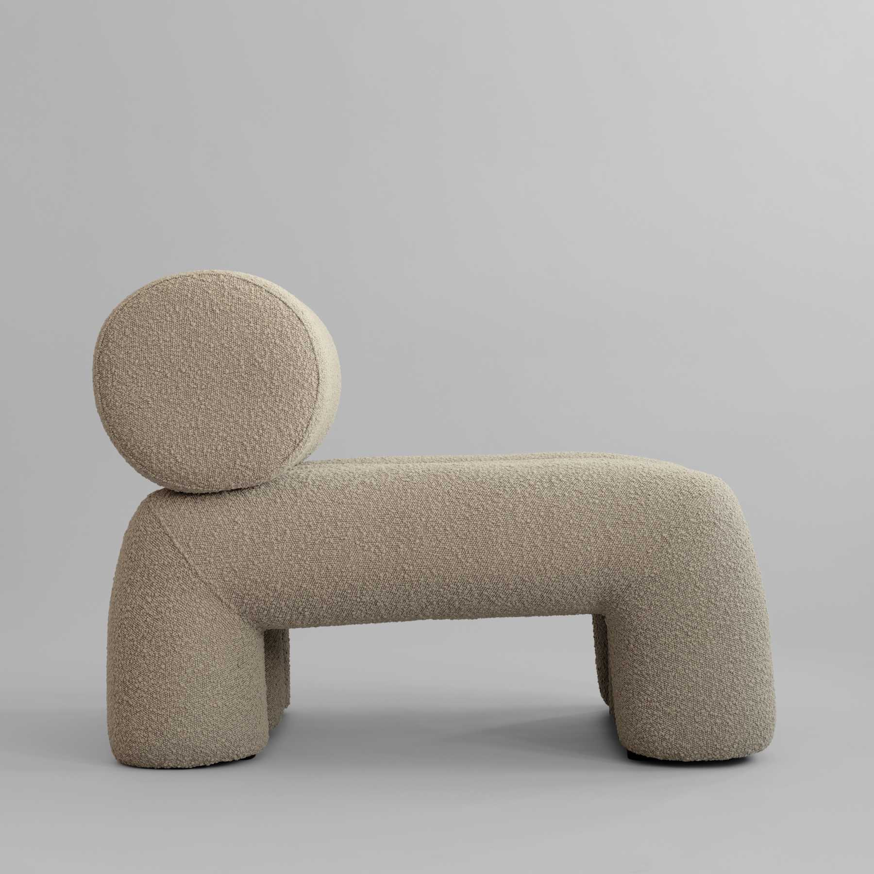 Πολυθρόνα Σαλονιού Foku - Μπουκλέ Ύφασμα Smoked Sand H70 x W65 x L90 cm 101 COPENHAGEN