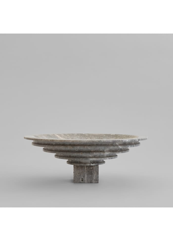 Διακοσμητική Πιατέλα Sori Tray, Big - Silver Travertine H14 cm x W40 cm x L40 cm 101 COPENHAGEN