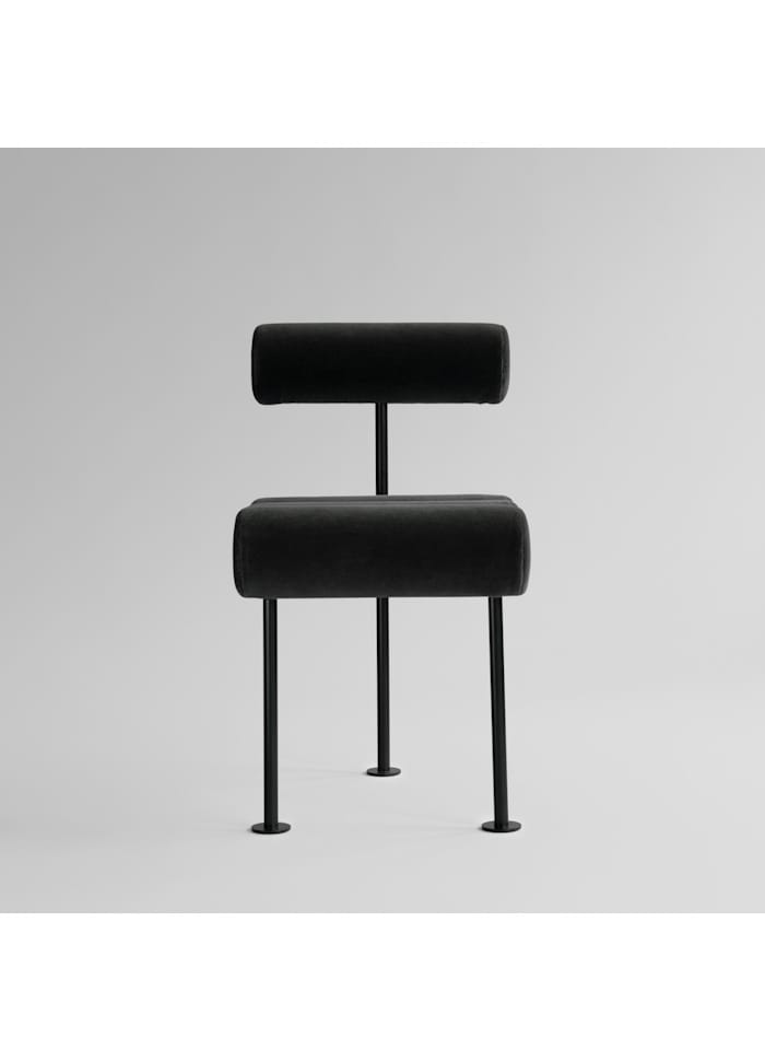 Καρέκλα Τραπεζαρίας Hiro - Black Frame - Χρωμα Γκρί Peat Velvet H76 x W55 x L42 cm 101 COPENHAGEN