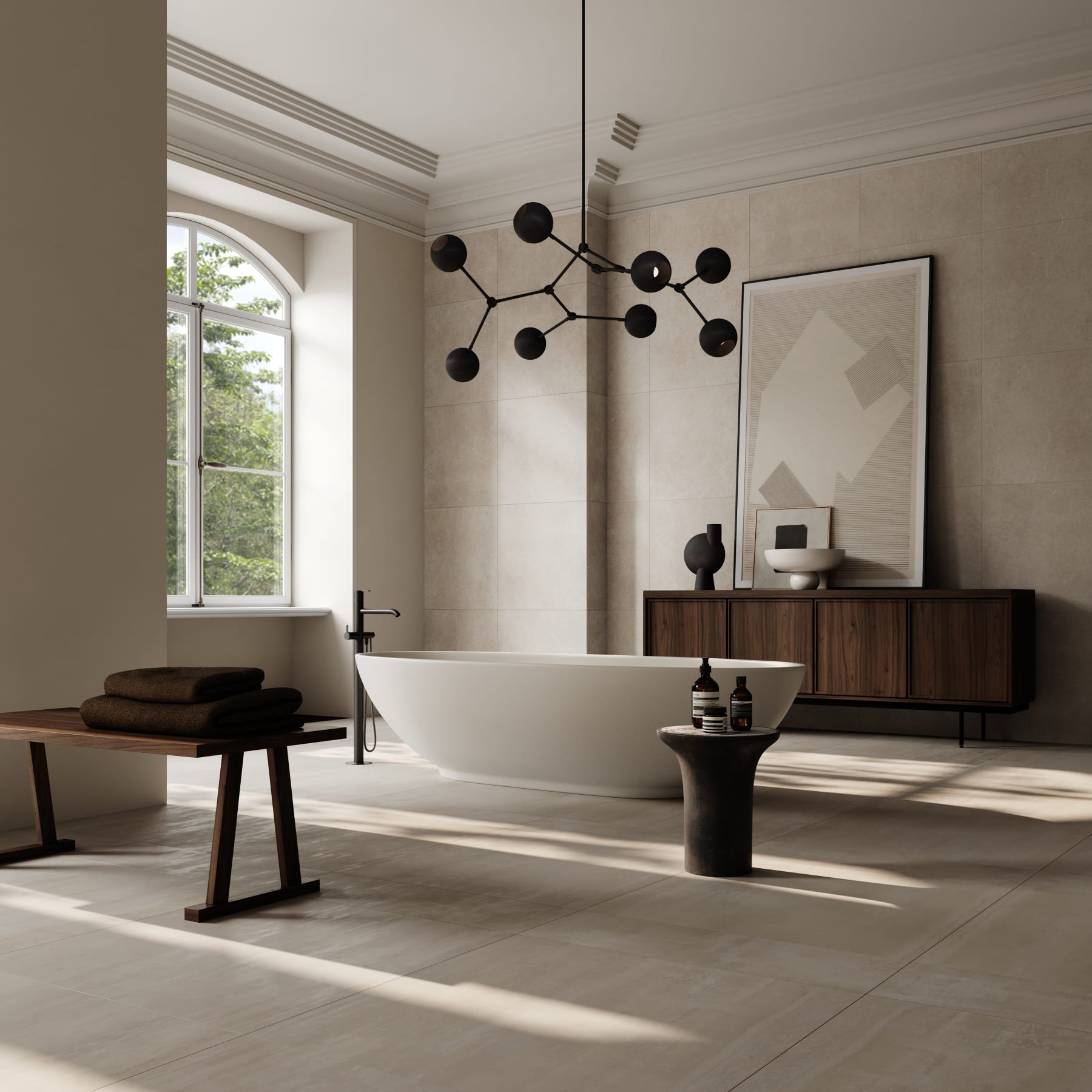 Φωτιστικό Οροφής Drop Chandelier Globe - Burned Black Μεταλλικό L150 x W120 x H85 cm 101 COPENHAGEN