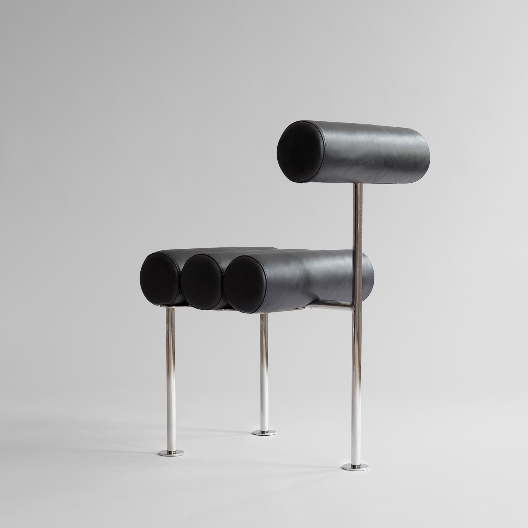 Καρέκλα Τραπεζαρίας Hiro - Μαύρο Ανιλινικό Δέρμα Ανοξείδωτο Ατσάλι H76 x W55 x L42 cm 101 COPENHAGEN