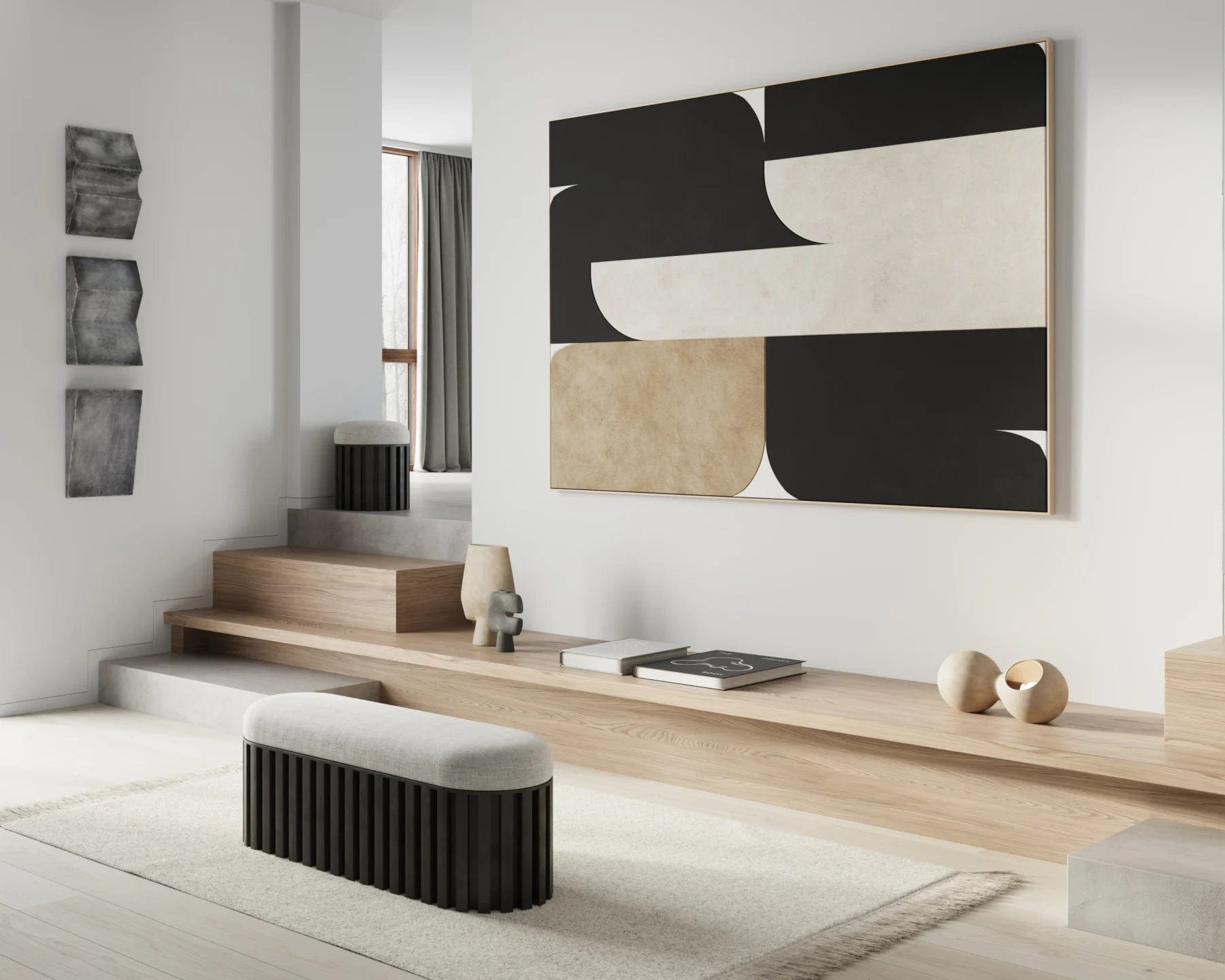 101 COPENHAGEN Γλυπτό Διακοσμητικό Τοίχου Face Mini Γκρι Σκυρόδεμα H52 cm x W10 cm x L37,5 cm 101 COPENHAGEN