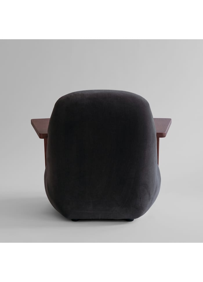 Πολυθρόνα Με Δρύινα Μπράτσα Toe Chair Armrest Classic Brown - Σκούρο Γκρι Peat Velvet L70xW80xH72 cm 101 COPENHAGEN