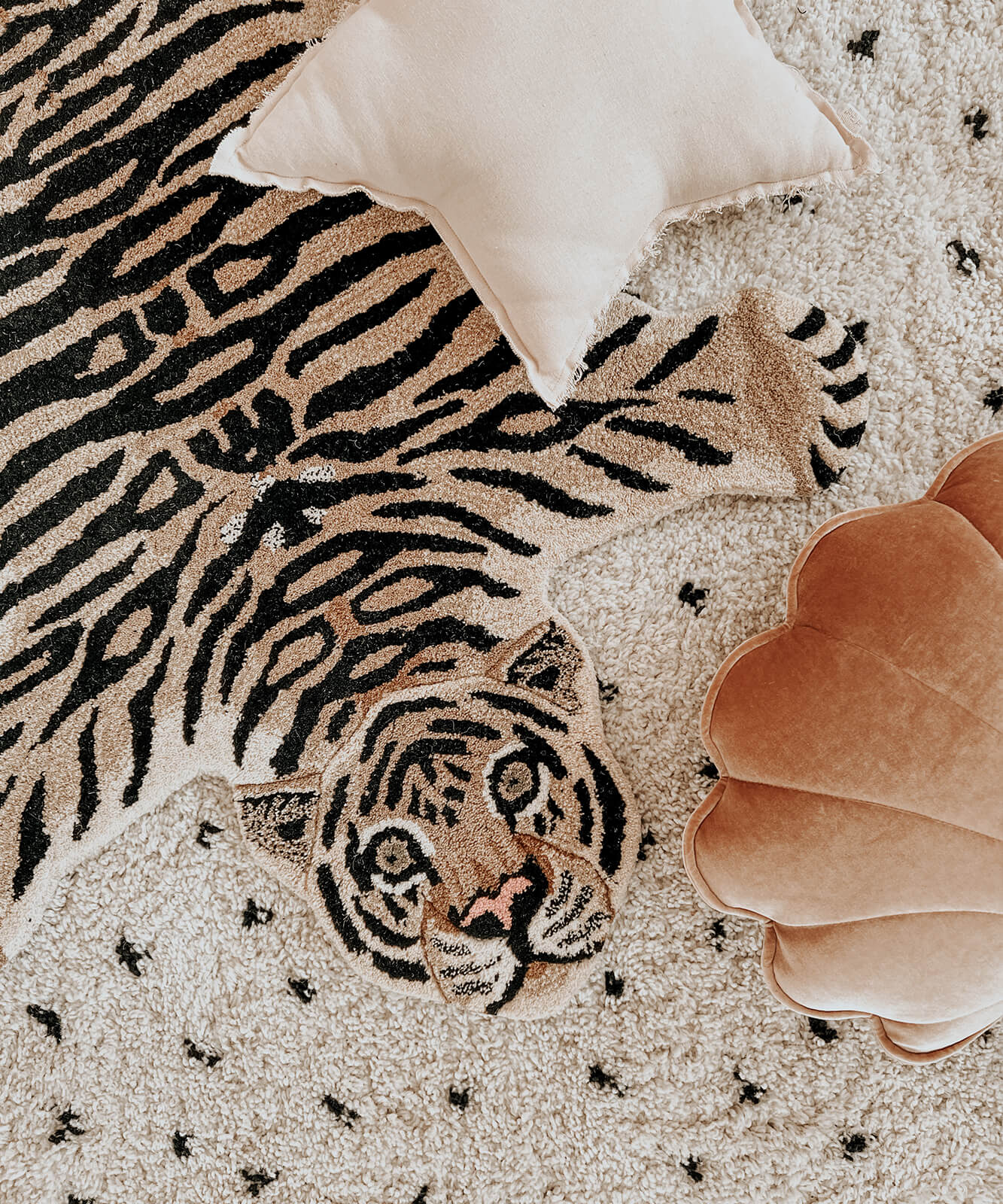 Χαλί Drowsy Tiger Large - Μάλλινο Βαμβακερό Μαύρο Κίτρινο 147 x 90 x 2 cm Doing Goods