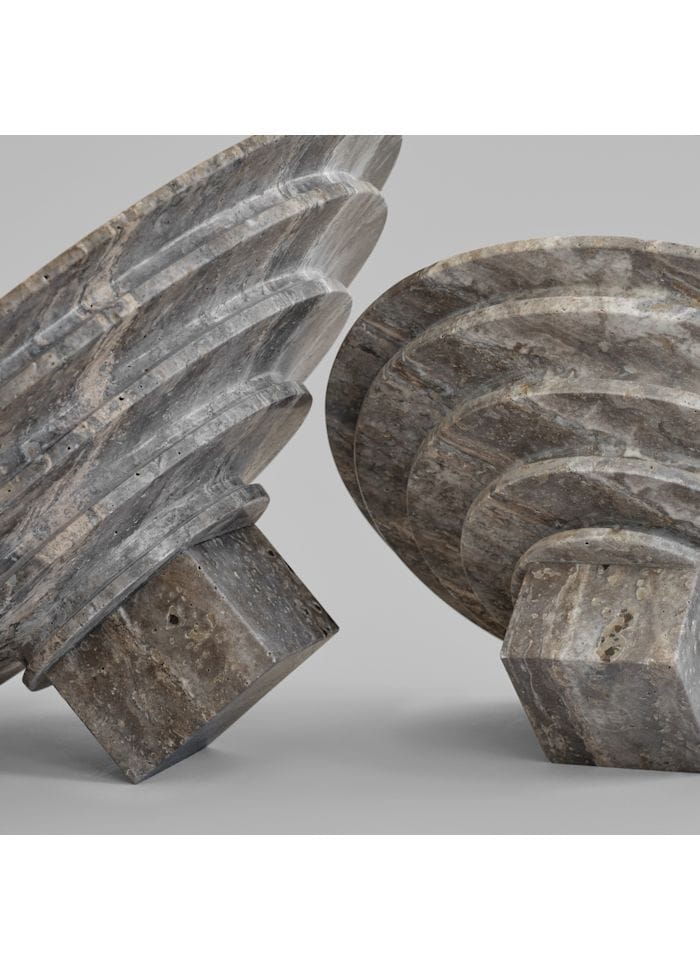 Διακοσμητική Πιατέλα Sori Tray, Big - Silver Travertine H14 cm x W40 cm x L40 cm 101 COPENHAGEN