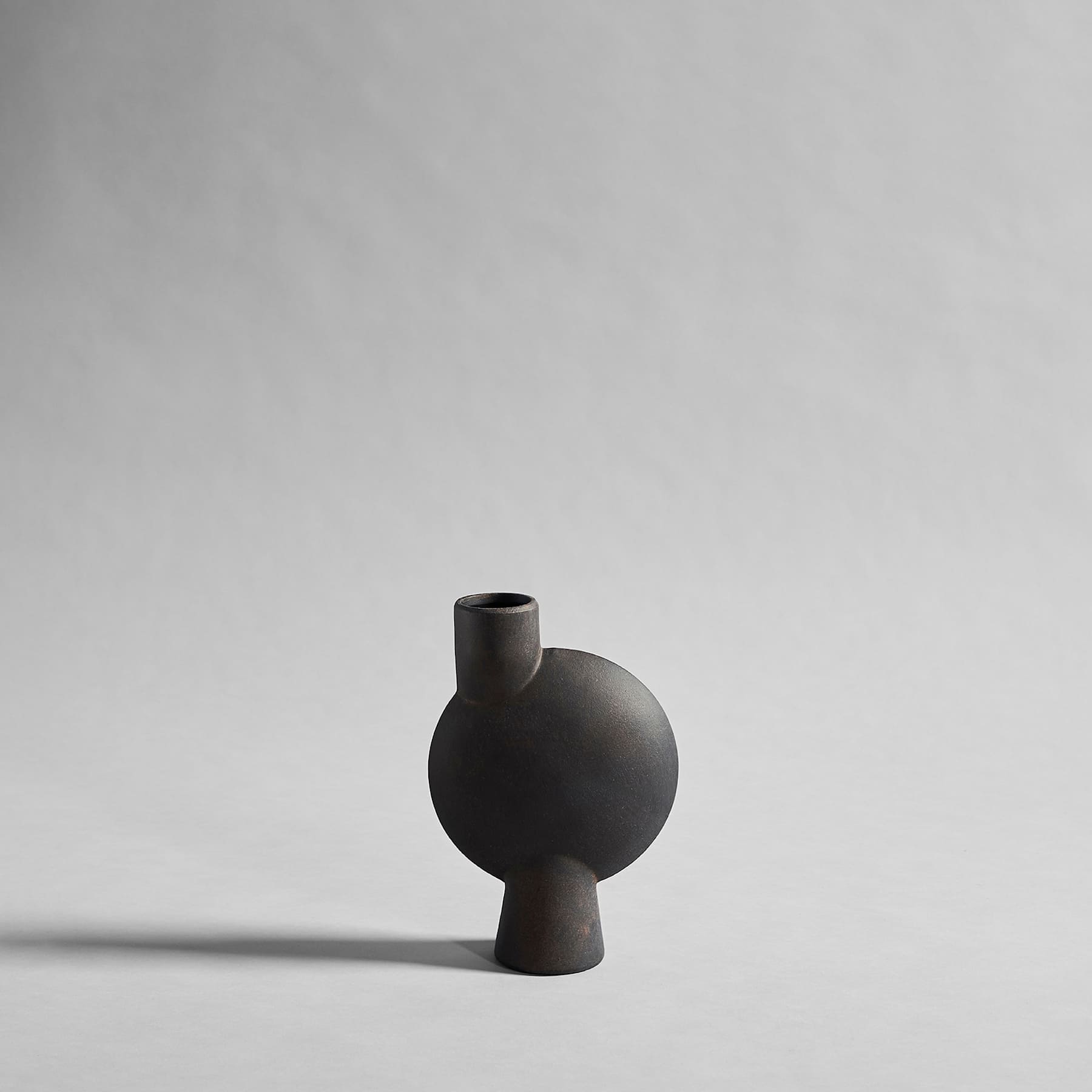 101 COPENHAGEN Βάζο Βάζο, Sphere Bubl, Medio, Μαύρο/Καφέ, Κεραμικό Y26cm x Π18cm x 8cm, 101 COPENHAGEN