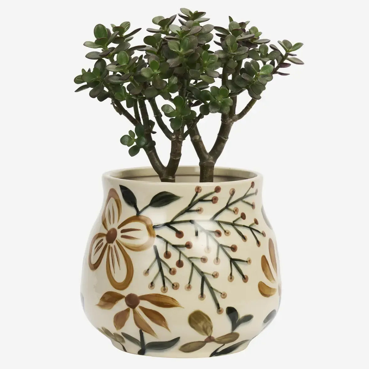 Γλάστρα Hand-Painted Flowerpot - Κεραμική Off-White Πολύχρωμη Ø20 x H18 cm Madam Stoltz