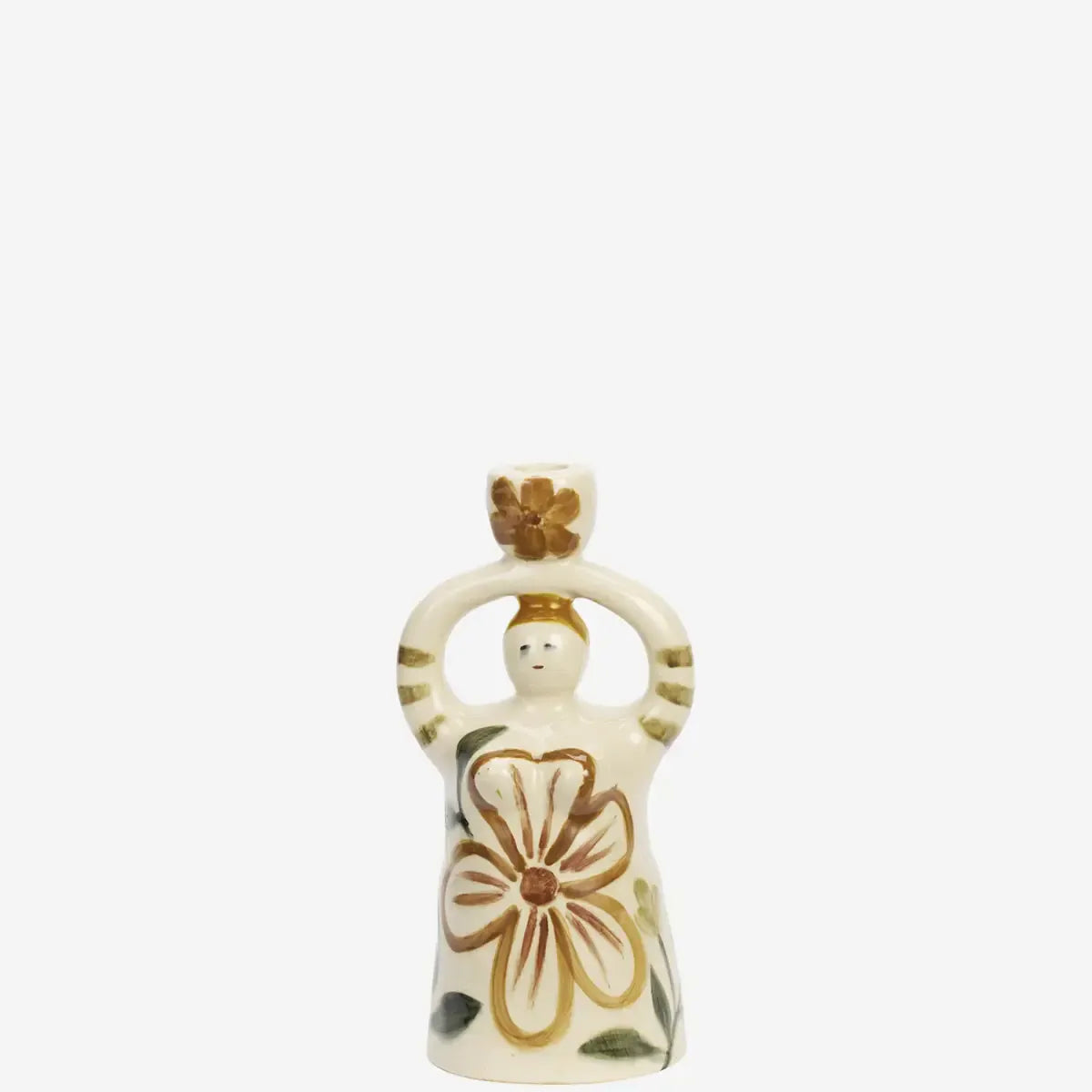 Κηροπήγιο Hand-Painted Candle Holder Figurine - Κεραμικό Off-White Πολύχρωμο Ø26 cm Madam Stoltz