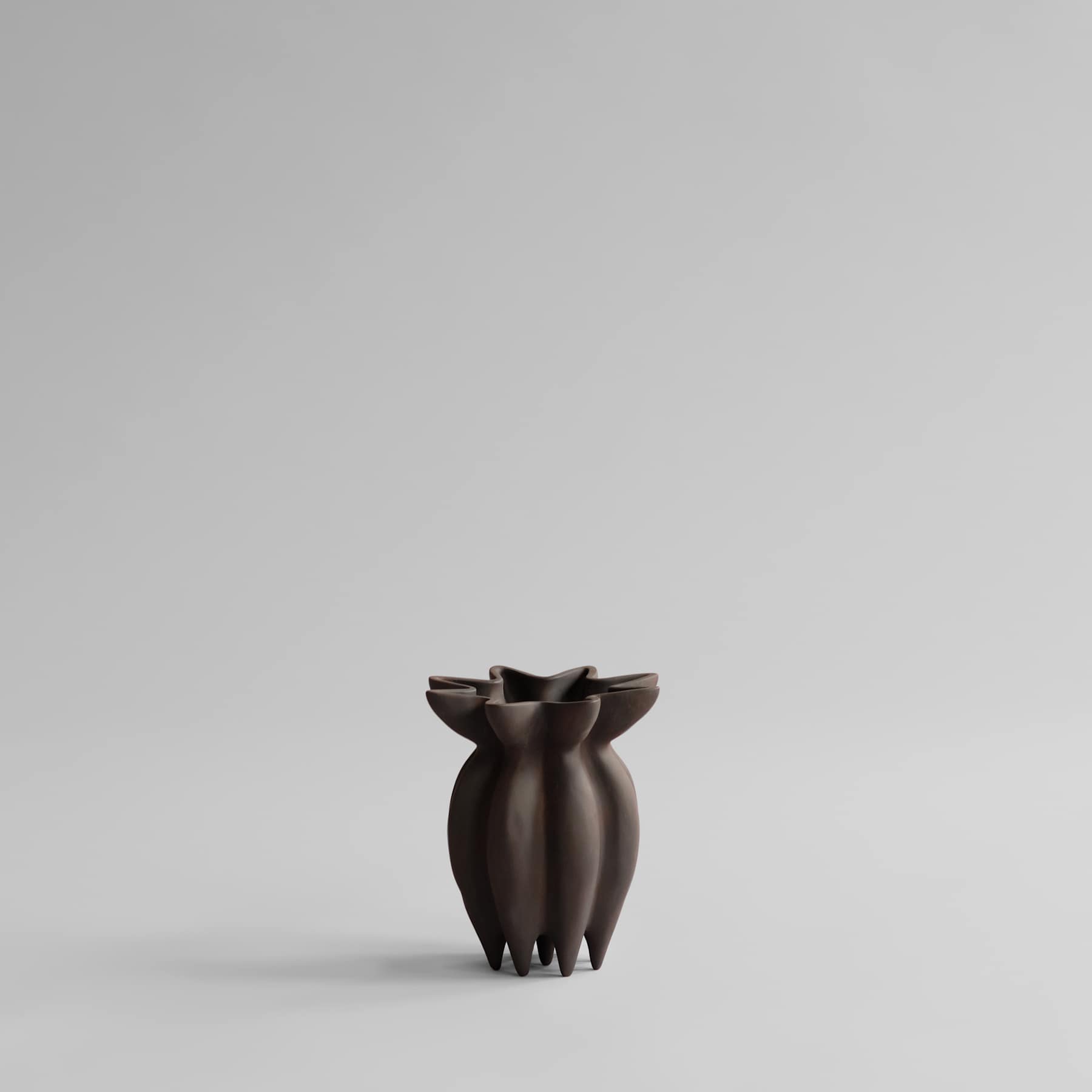 Βάζο Lotus Petit - Κεραμικό Σκούρο Καφέ H20 x W18 x L18 cm 101 COPENHAGEN