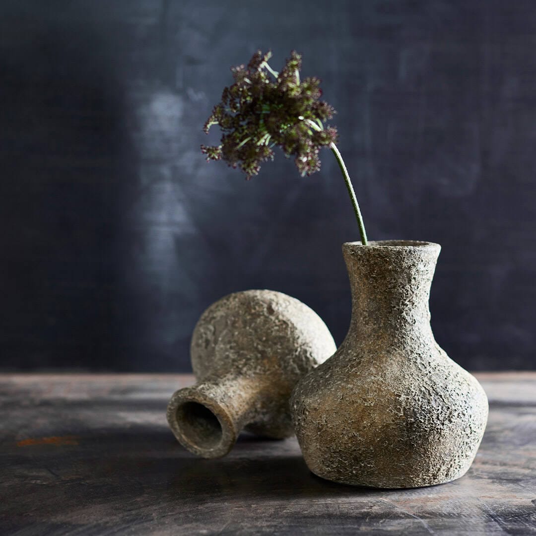 Luna Vase 40 Gray Ceramic Terracotta H: 40 Ø: 32 cm MUUBS
