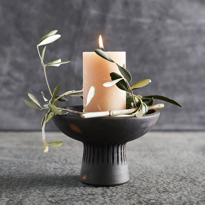 MUUBS Διακοσμητικo Μπολ Fire S Διακοσμητικό Δοχείο Καφέ/Μαύρο, H12 Ø18cm MUUBS