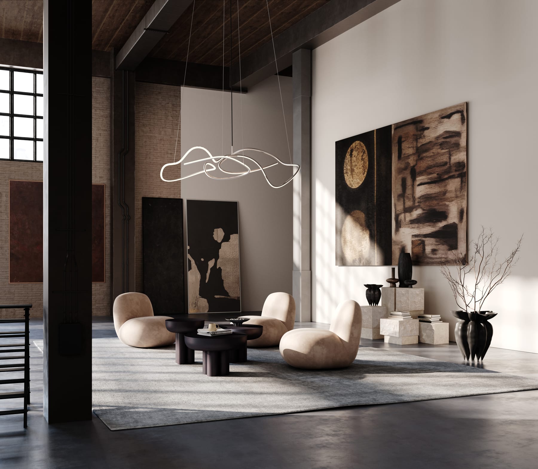 Φωτιστικό Οροφής Ghost Chandelier, Big - Chrome LED H50 x W82 x L155 cm 101 COPENHAGEN