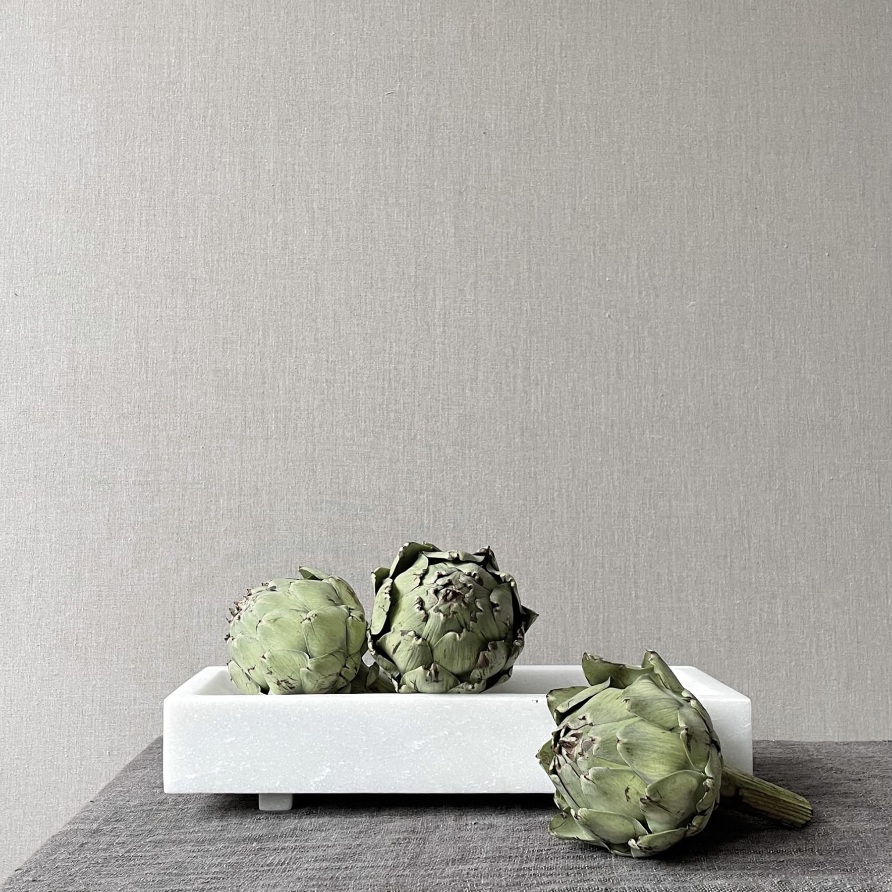 101 COPENHAGEN Διακοσμητικo Μπολ Διακοσμητικός Δίσκος Φορμαλισμού από Μάρμαρο White L40xW15xH8,5cm 101 COPENHAGEN