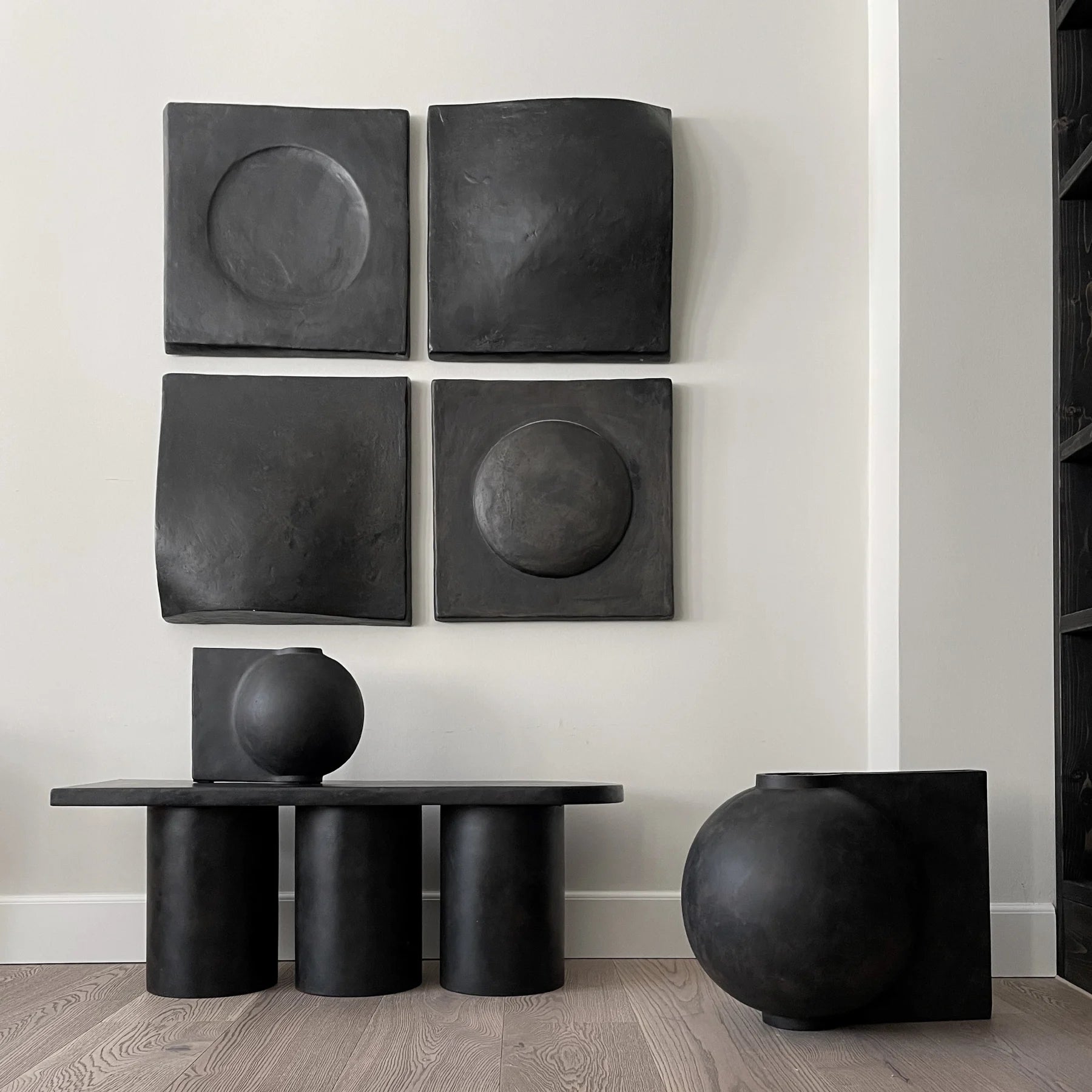 101 COPENHAGEN Βάζο Offset mini Κεραμικό Διακοσμητικό Βάζο Καφέ/Μαύρο H30cmØ28cm 30cm 101 COPENHAGEN