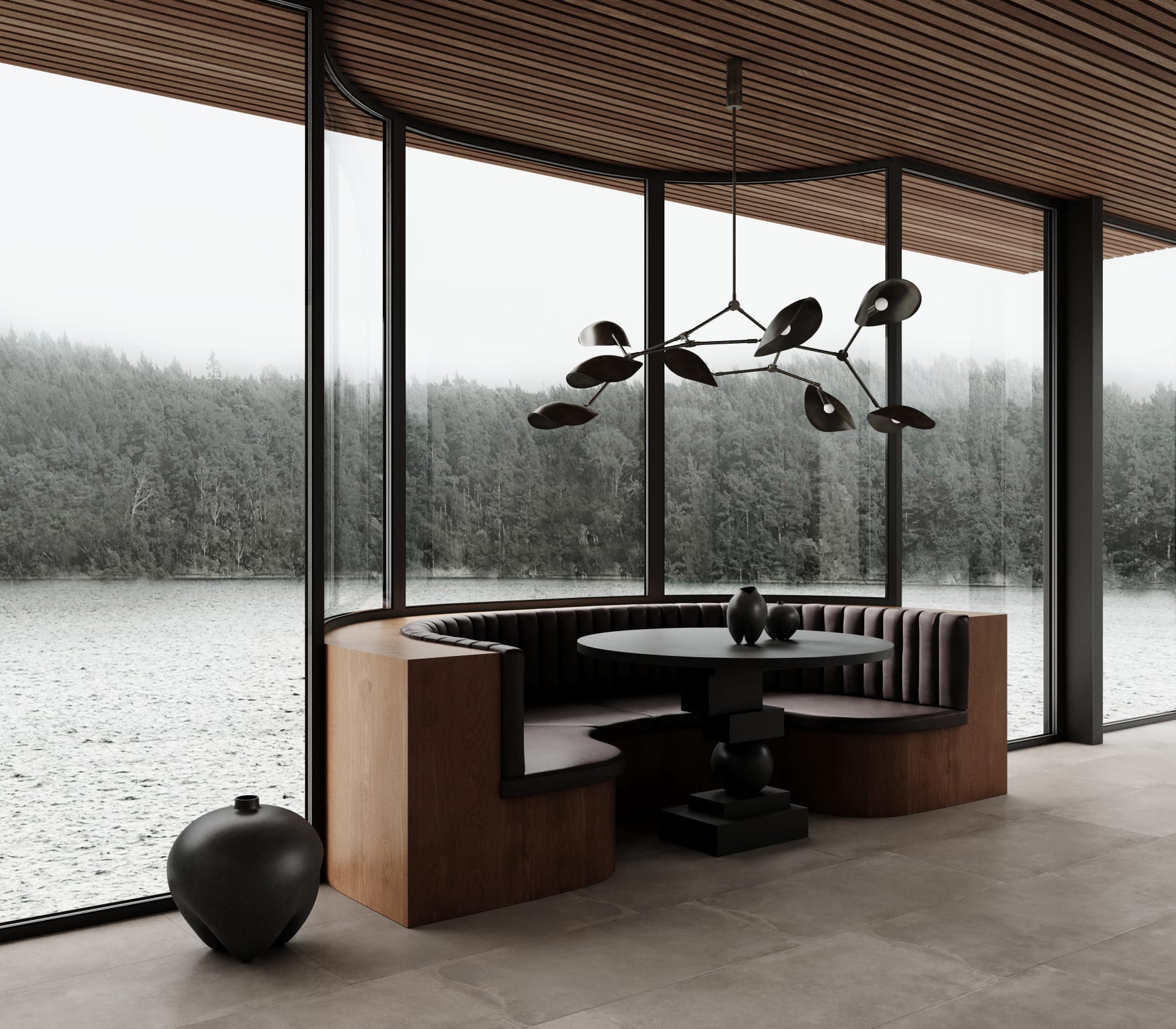 101 COPENHAGEN Βάζο Βάζο, Sumo Petit, Μαύρο/Καφέ, Κεραμικό, H15x W15x L15cm 101 Copenhagen