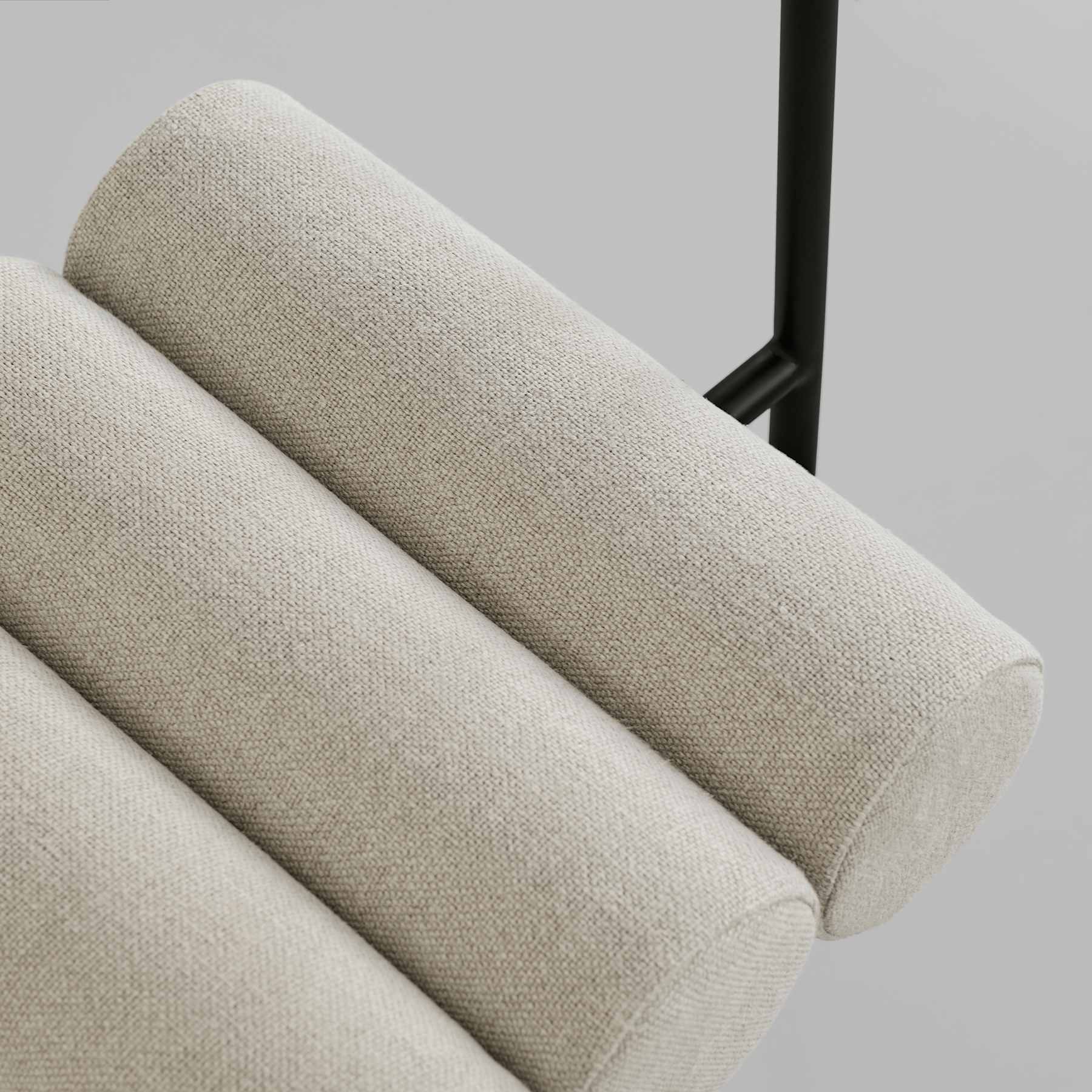 Καρέκλα Τραπεζαρίας Hiro - Ματ Μαύρος Ατσάλινος Σκελετός Λινό ΜπεζΎφασμα Sand (8047-2) H76 x W55 x L42 cm 101 COPENHAGEN