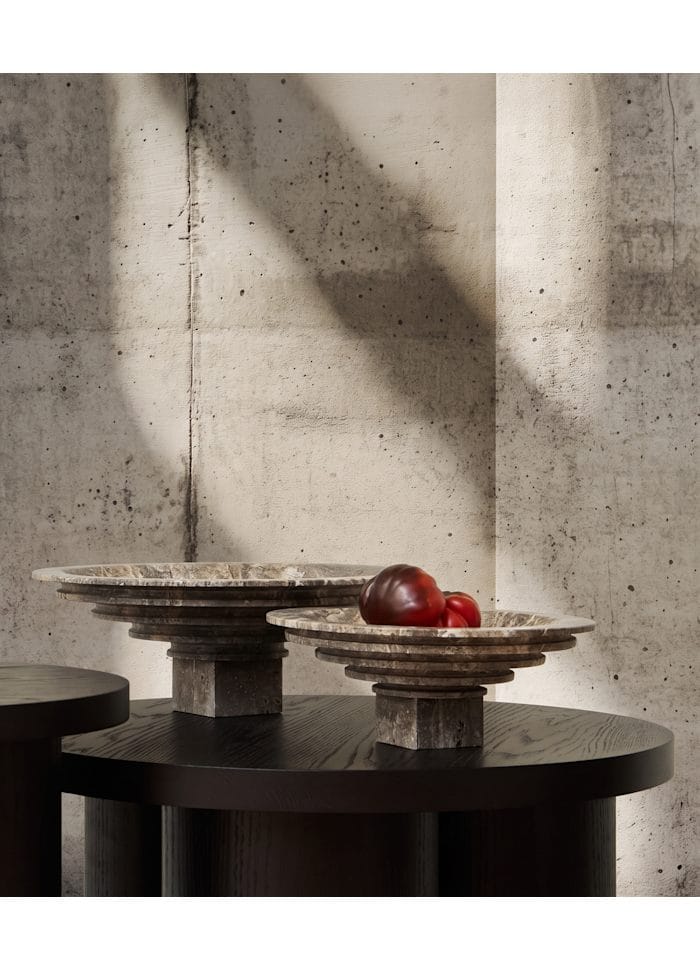 Διακοσμητική Πιατέλα Sori Tray, Big - Silver Travertine H14 cm x W40 cm x L40 cm 101 COPENHAGEN