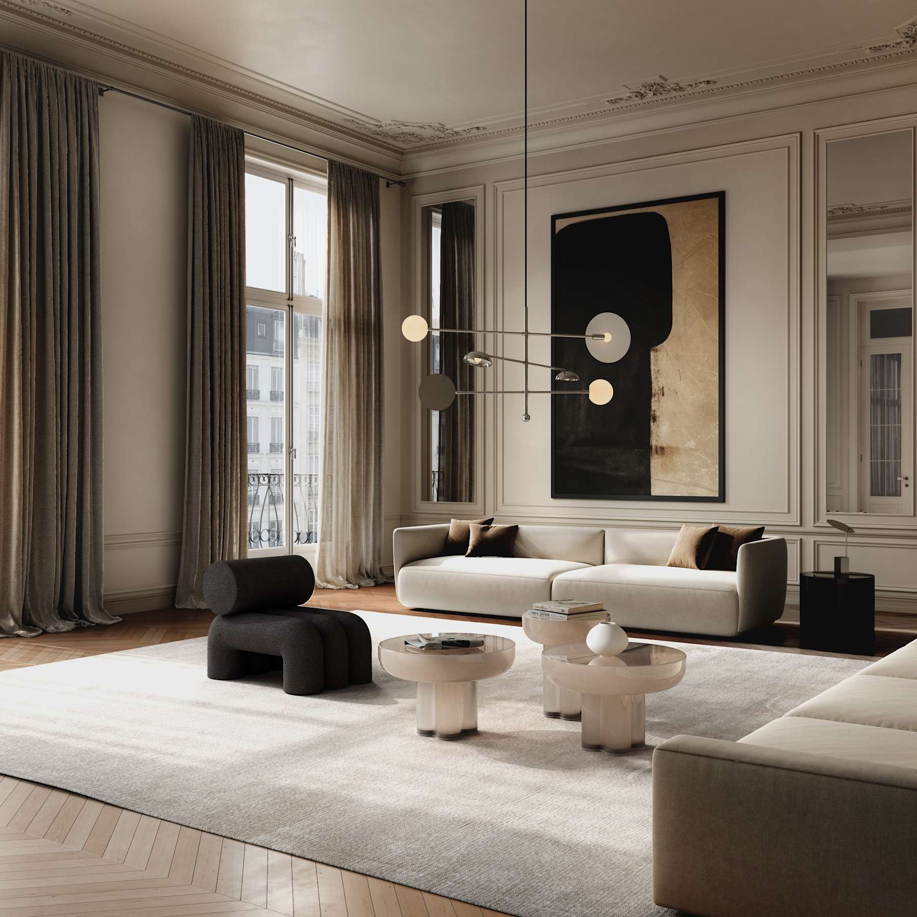 Φωτιστικό Οροφής Sahn Chandelier - Chrome (5m) L25 x W125 x H58 cm 101 COPENHAGEN