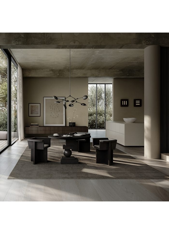 Artist Τραπέζι Φαγητού Ø120 x H81cm - Δρύινη Επιφάνεια Coffee Black Oak / Βάση Σκυρόδεμα 101 Copenhagen