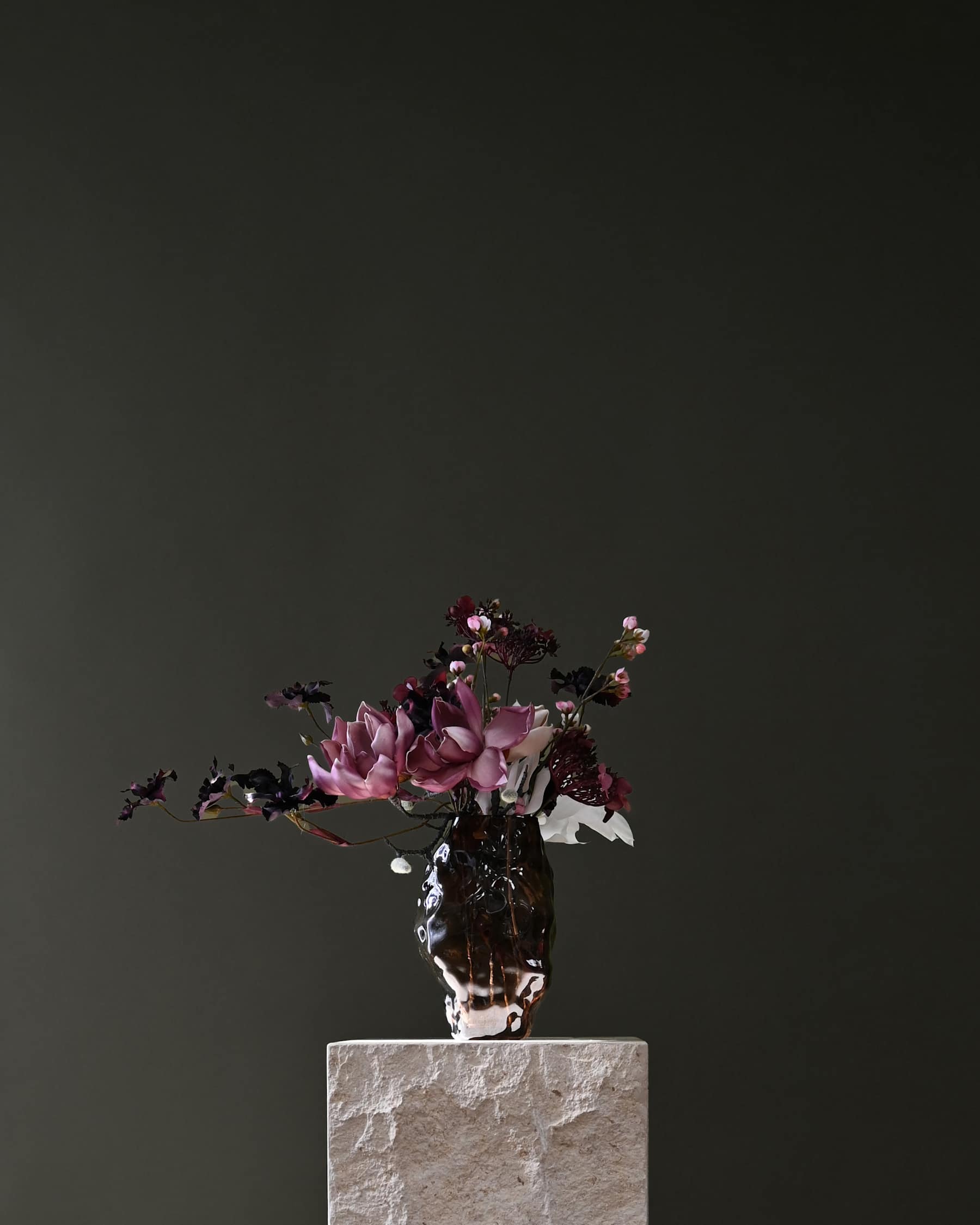 101 COPENHAGEN ΒΑΖΟ Βάζο Katachi Mini / Γυάλινο / Smoked Forest L15 / W13.5 / H22.5 CM 101 COPENHAGEN