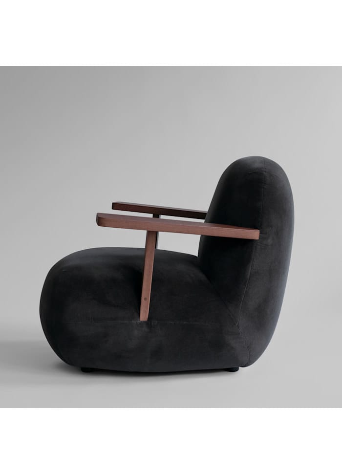 Πολυθρόνα Με Δρύινα Μπράτσα Toe Chair Armrest Classic Brown - Σκούρο Γκρι Peat Velvet L70xW80xH72 cm 101 COPENHAGEN