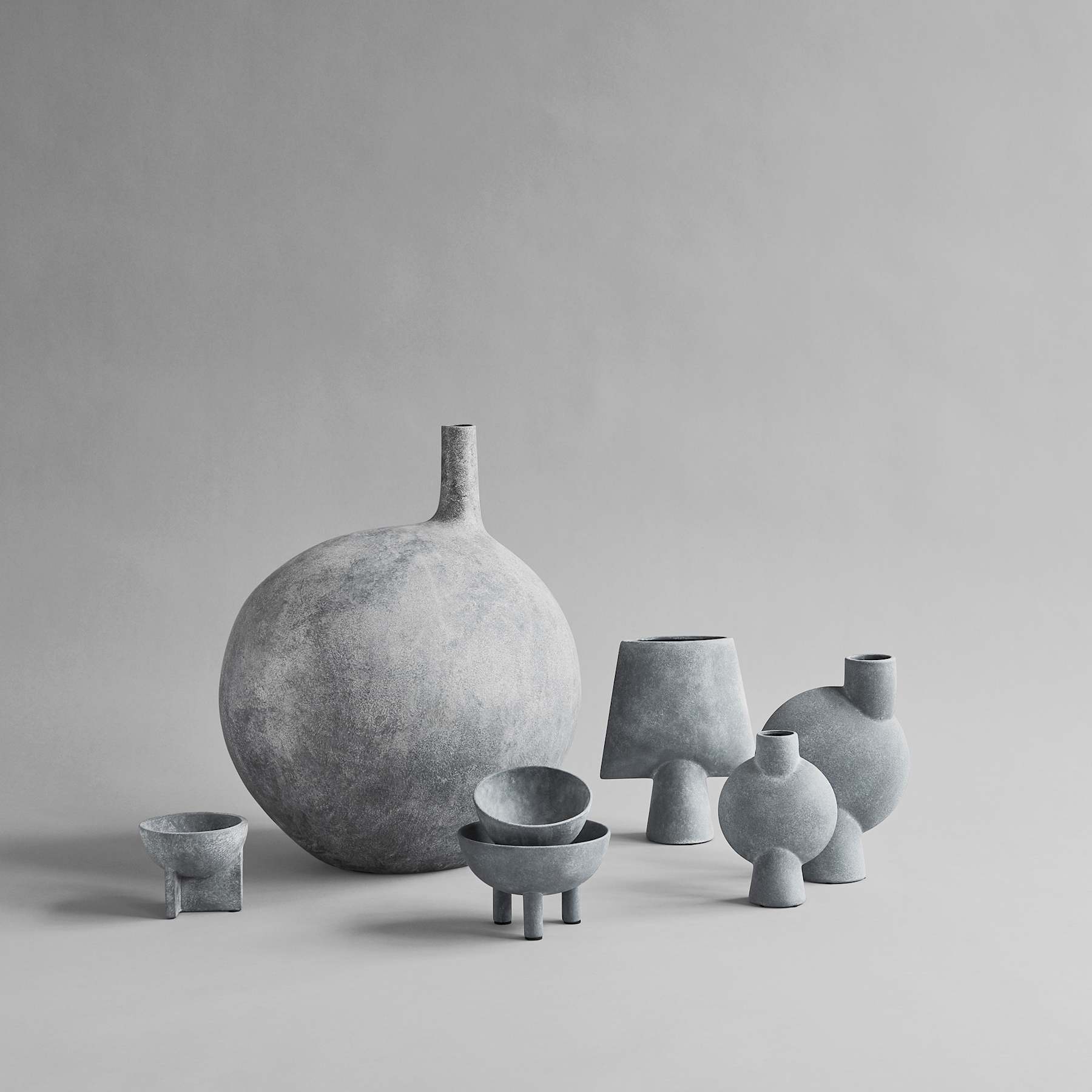 101 COPENHAGEN Βάζο Βάζο, Sphere Bubl, Mini Ανοιχτό Γκρι, Κεραμικό, 18x6x14cm, 101 COPENHAGEN