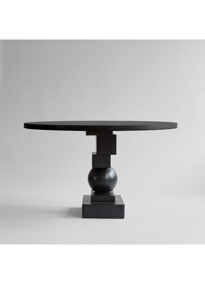 Artist Τραπέζι Φαγητού Ø120 x H81cm - Δρύινη Επιφάνεια Coffee Black Oak / Βάση Σκυρόδεμα 101 Copenhagen