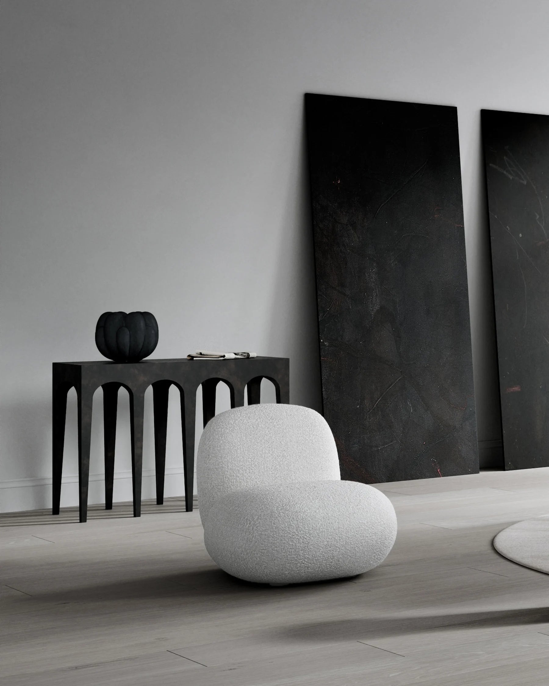 101 COPENHAGEN Πολυθρόνα Πολυθρόνα Toe Chair Flat Λευκή Μπουκλέ (Bouclé) L70xW92xH75 cm 101 COPENHAGEN