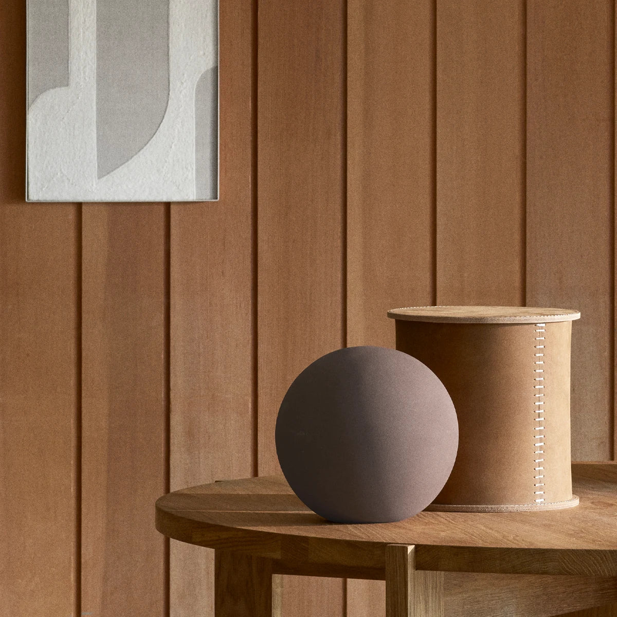 KRISTINA DAM studio Γλυπτό Γλυπτο Globe Medium Τερακότα Σκούρο Καφέ Ø23XH22CM KRISTINA DAM studio
