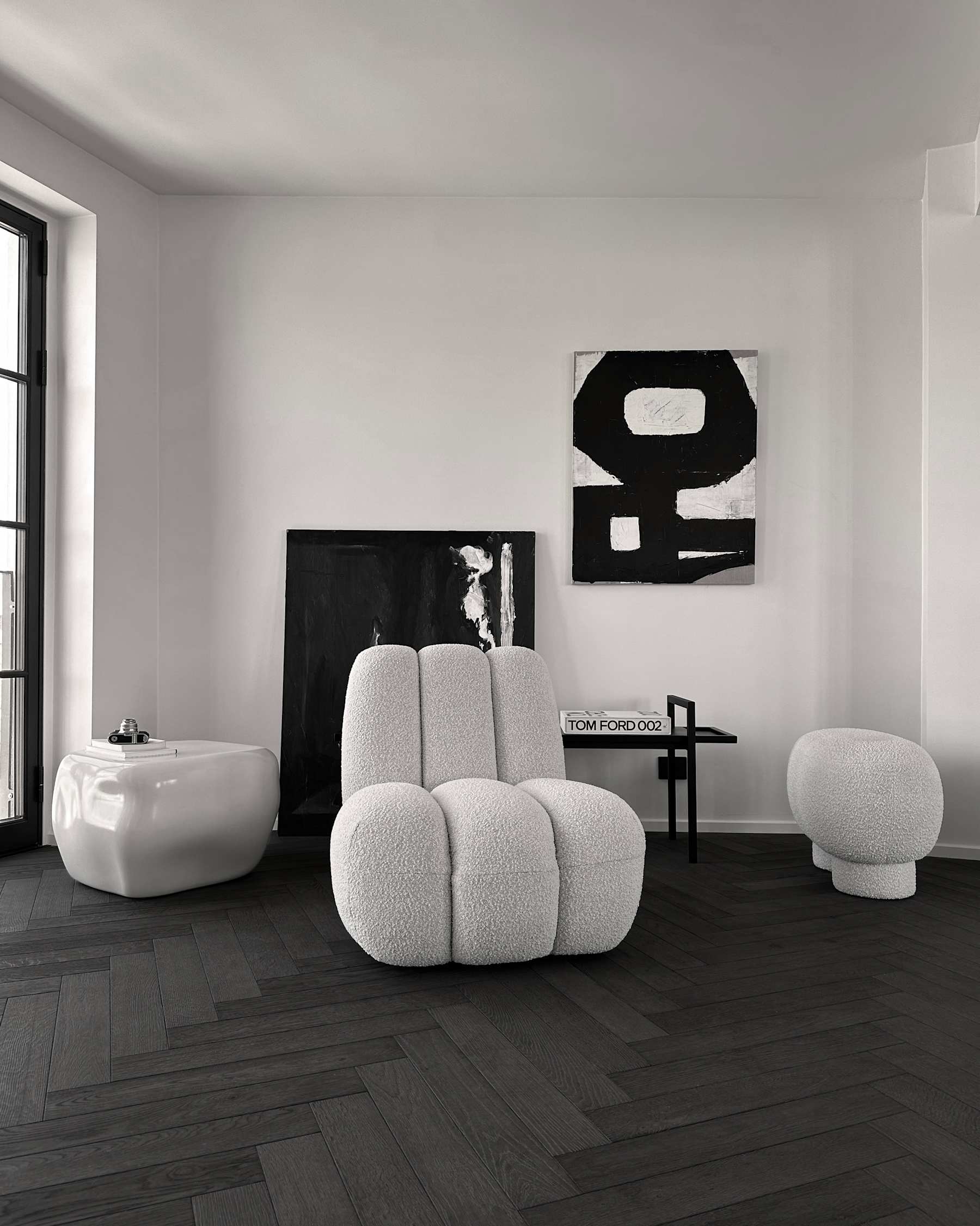 Κεραμικό Τραπεζάκι Καφέ Ishi Medio - Υψηλής Γυαλάδας Άσπρο Birch H40,5 x W55 x L55 cm 101 COPENHAGEN