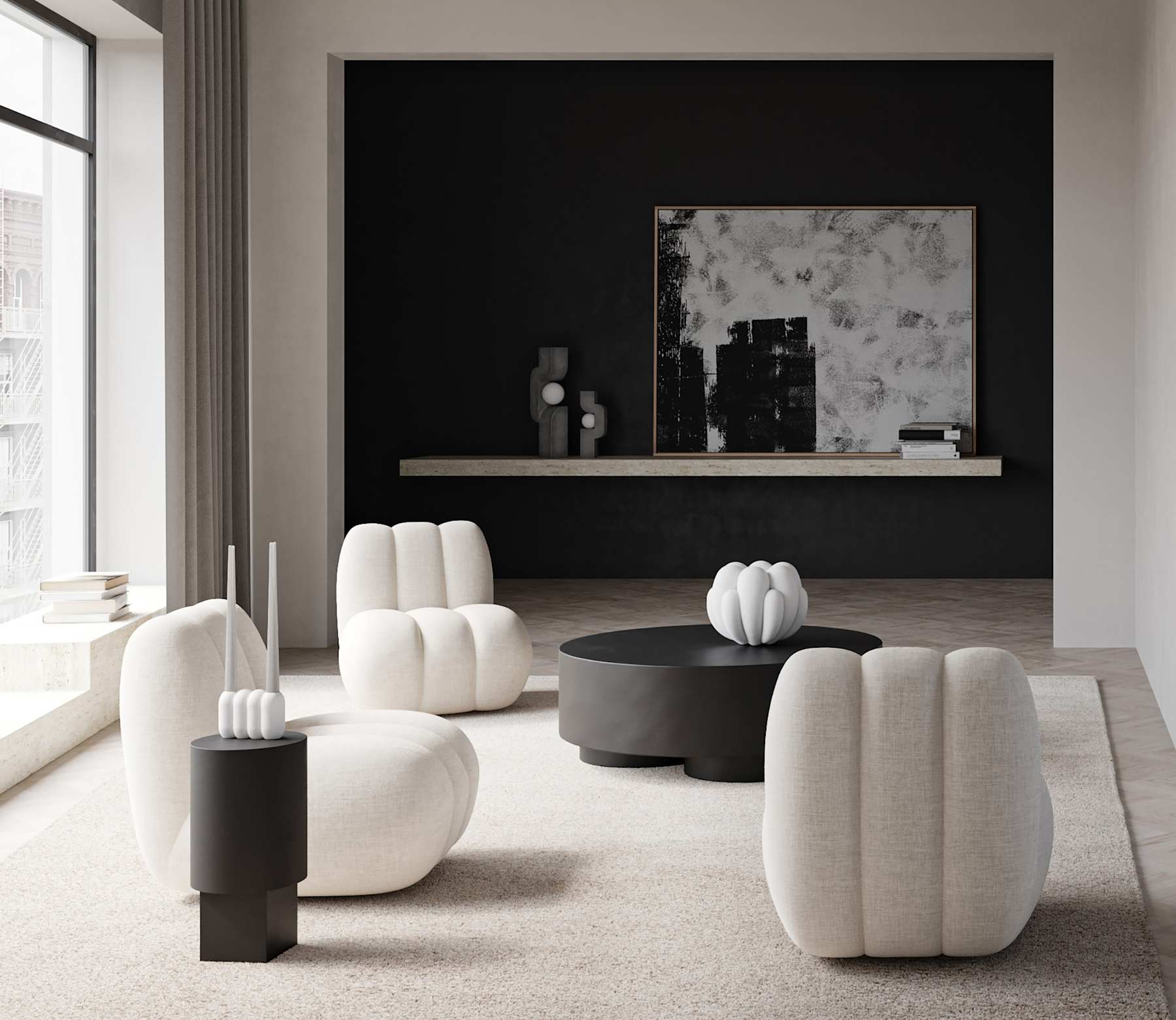 101 COPENHAGEN Φωτιστικό Δαπέδου Φωτιστικό Δαπέδου Sitting Man Big - Κεραμικό Γκρι Η70 x W13 x L22 cm 101 COPENHAGEN