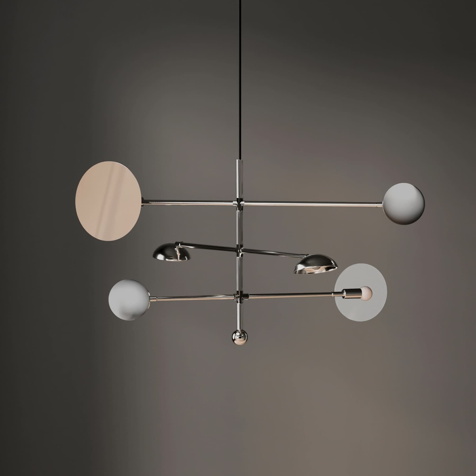 Φωτιστικό Οροφής Sahn Chandelier - Chrome (5m) L25 x W125 x H58 cm 101 COPENHAGEN