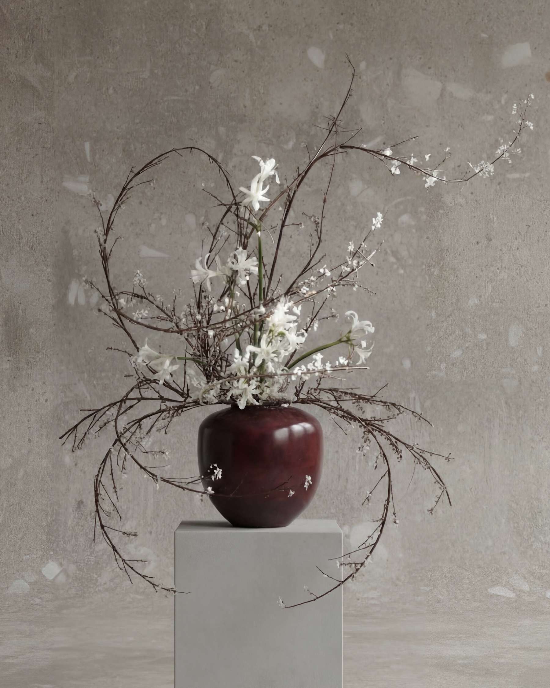 Βάζο Sunao Medio - Κεραμικό Μπορντό H30 x W30 x L30 cm 101 COPENHAGEN