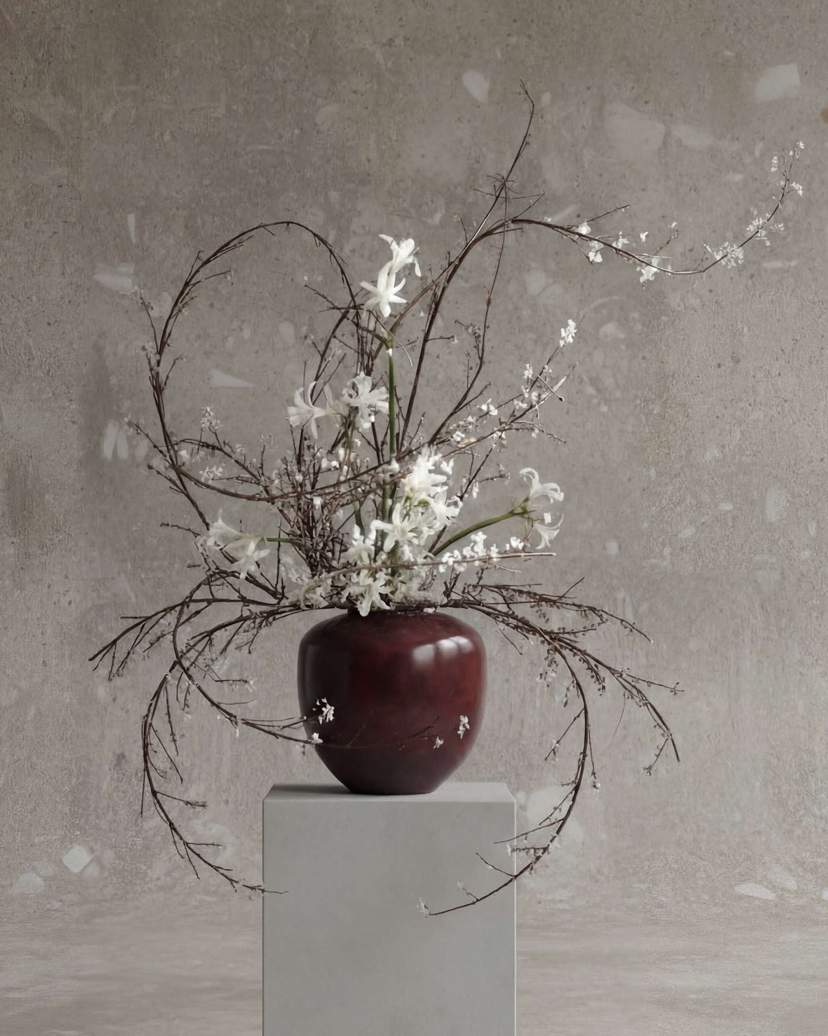 Βάζο Sunao Medio - Κεραμικό Μπορντό H30 x W30 x L30 cm 101 COPENHAGEN