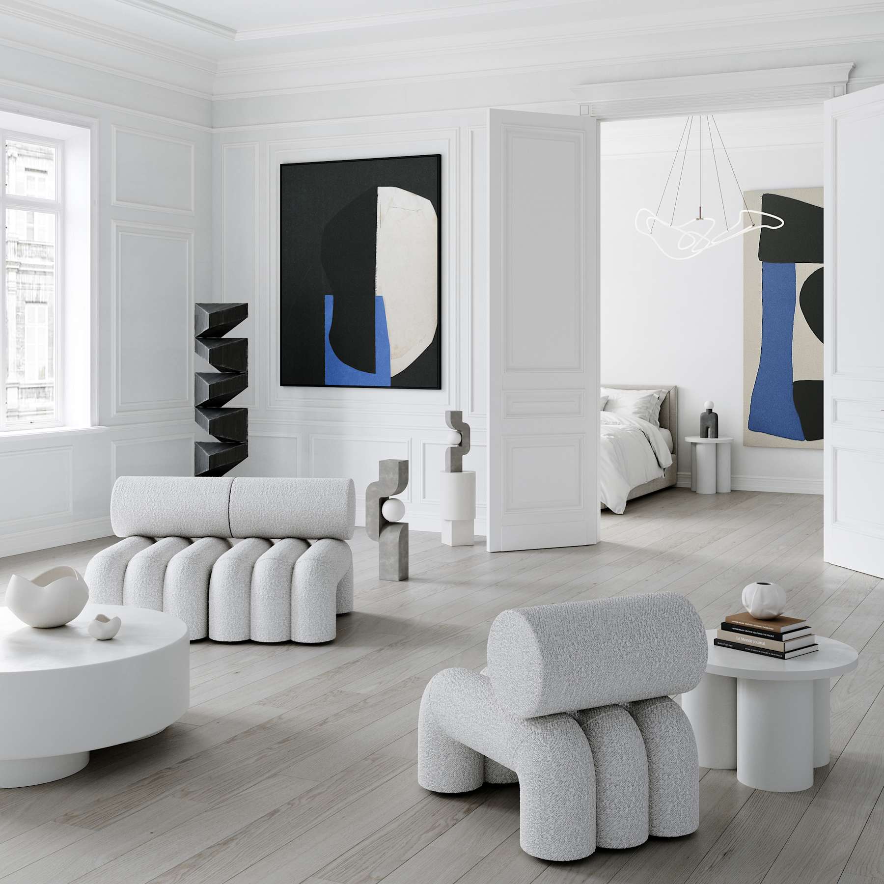 101 COPENHAGEN Επιτραπέζιο φωτιστικό Επιτραπέζιο Φωτιστικό Cobra - Κεραμικό Γκρι H35 x W9 x L17 cm 101 COPENHAGEN