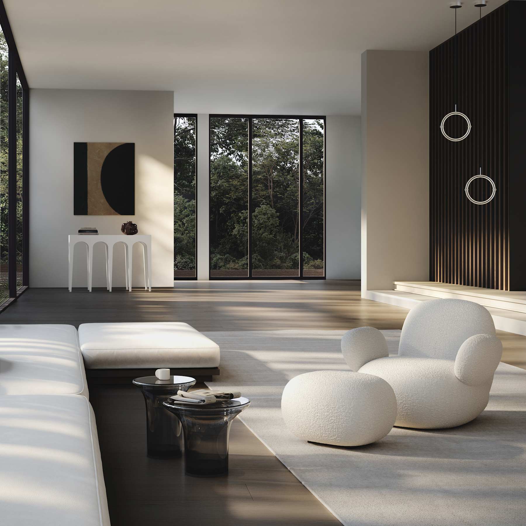 Βοηθητικό Τραπέζι Trumpet Tall - Γυαλί Smoked Forest H45 x W35 x L35 cm 101 COPENHAGEN