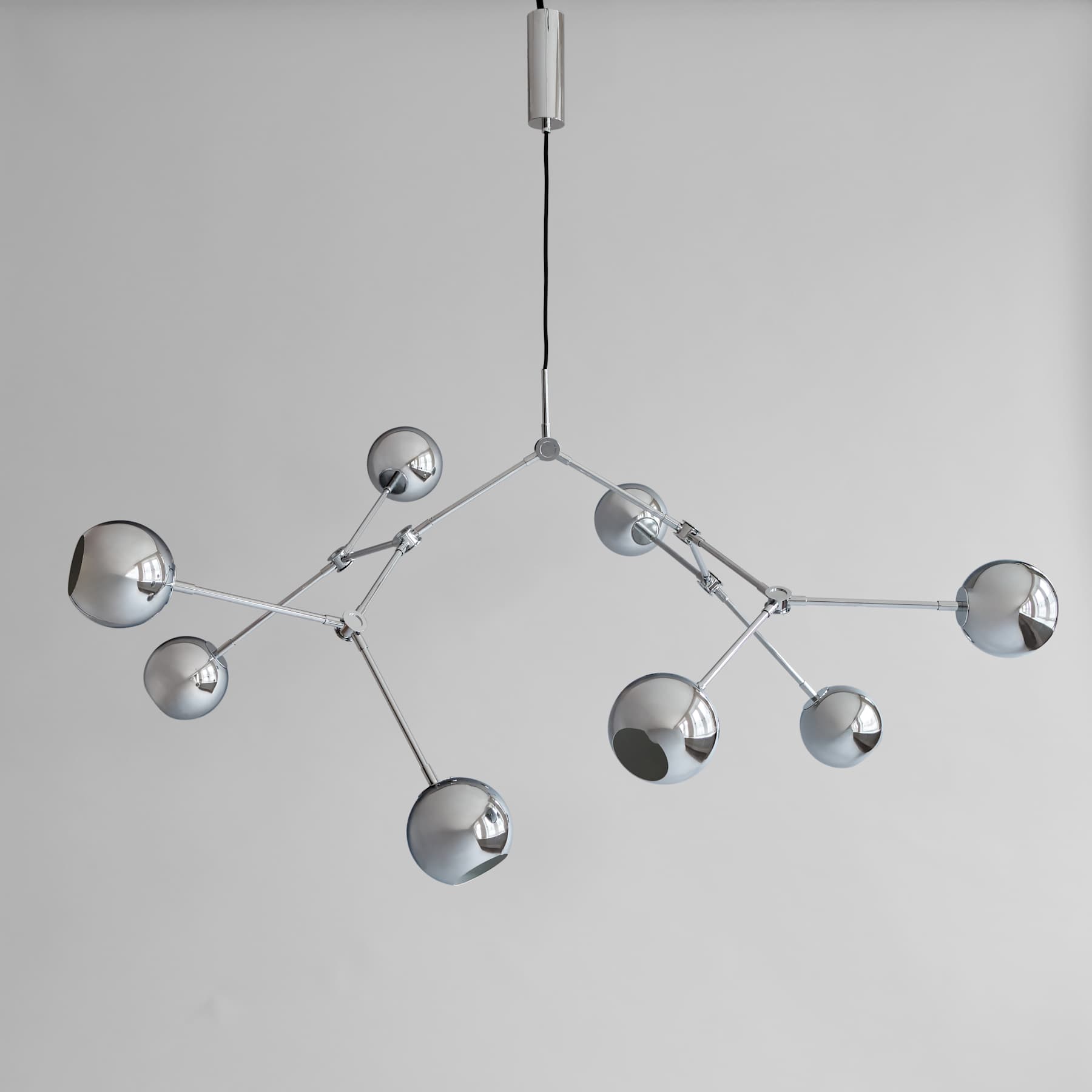 Φωτιστικό οροφής Drop Chandelier Globe - Chrome (5m) Μεταλλικό L150 x W120 x H85 cm 101 COPENHAGEN