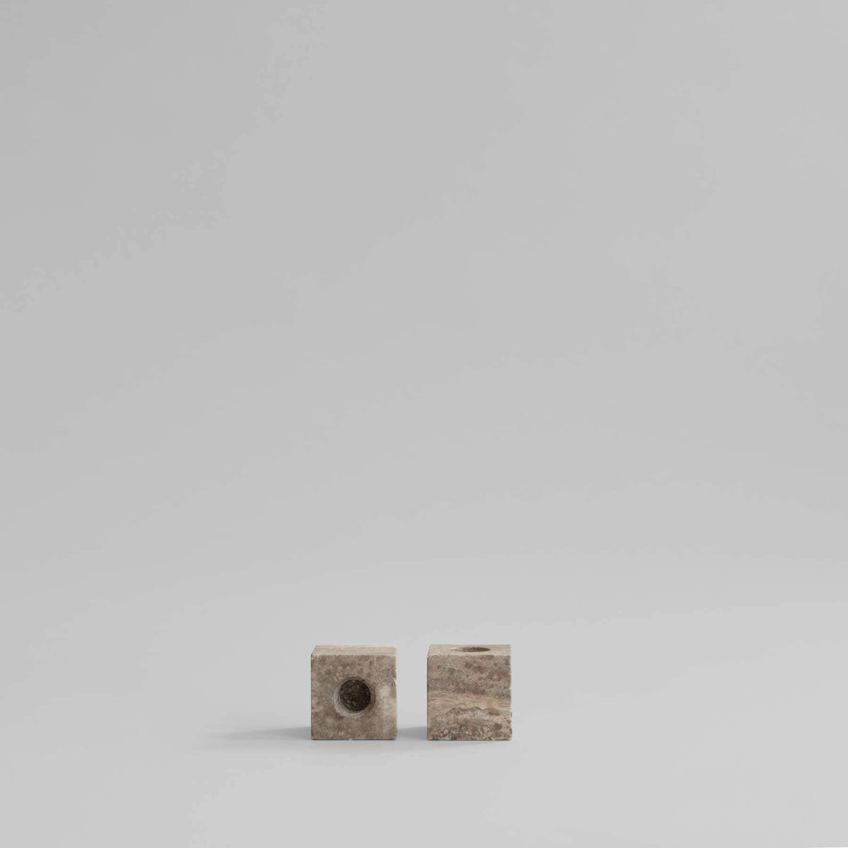 Κηροπήγιο Cube - Ασημί Τραβερτίνη Σετ Των 2 H6 x W6 x L6 cm 101 COPENHAGEN