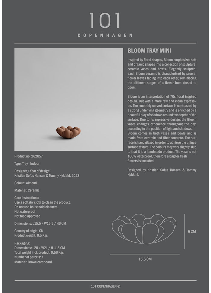 τική Πιατέλα Bloom Mini - Κεραμική Ανοιχτό Καφέ H6 x W15,5 x L15,5 cm 101 COPENHAGEN