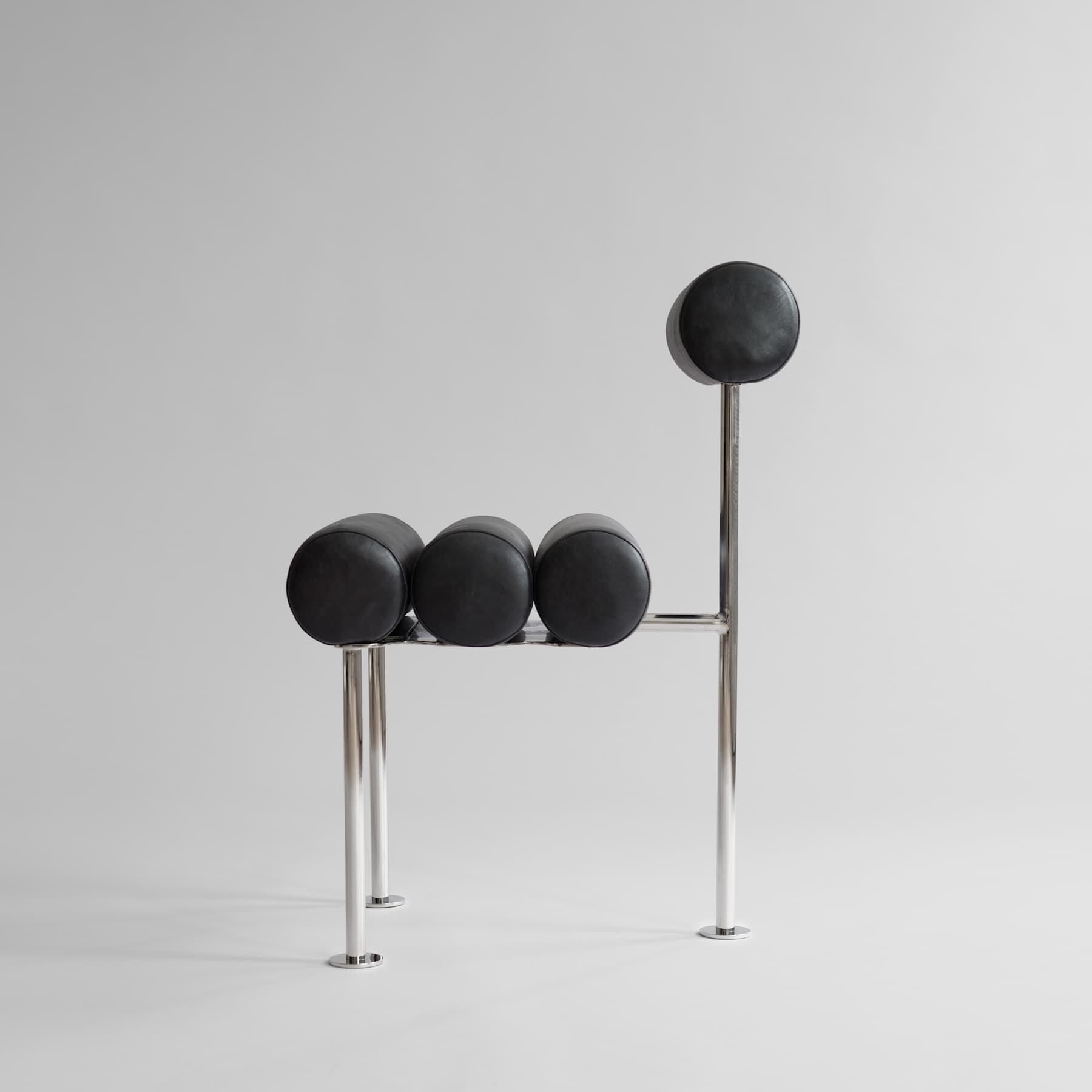 Καρέκλα Τραπεζαρίας Hiro - Μαύρο Ανιλινικό Δέρμα Ανοξείδωτο Ατσάλι H76 x W55 x L42 cm 101 COPENHAGEN