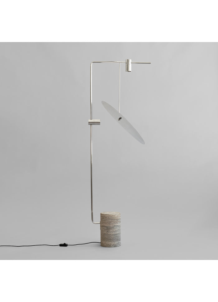Φωτιστικό Δαπέδου Moon - Silver Τραβερτίνη/Σίδερο/ Χρωμέ H188 x W65 x L63 cm 101 COPENHAGEN