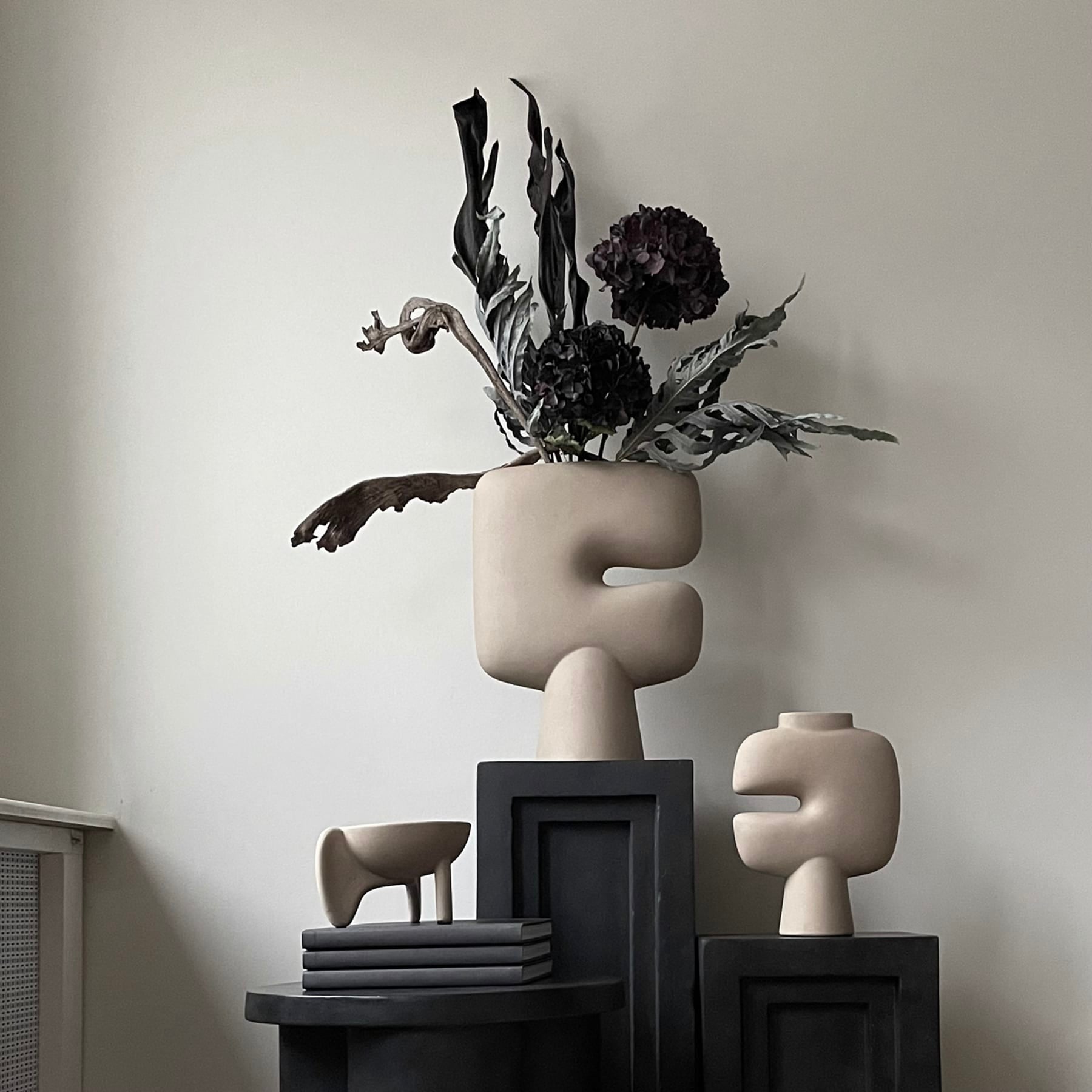 101 COPENHAGEN Βάζο Βάζο, Tribal, Big, Mπεζ Κεραμικό, 45x14x34cm, 101 COPENHAGEN (Copy)