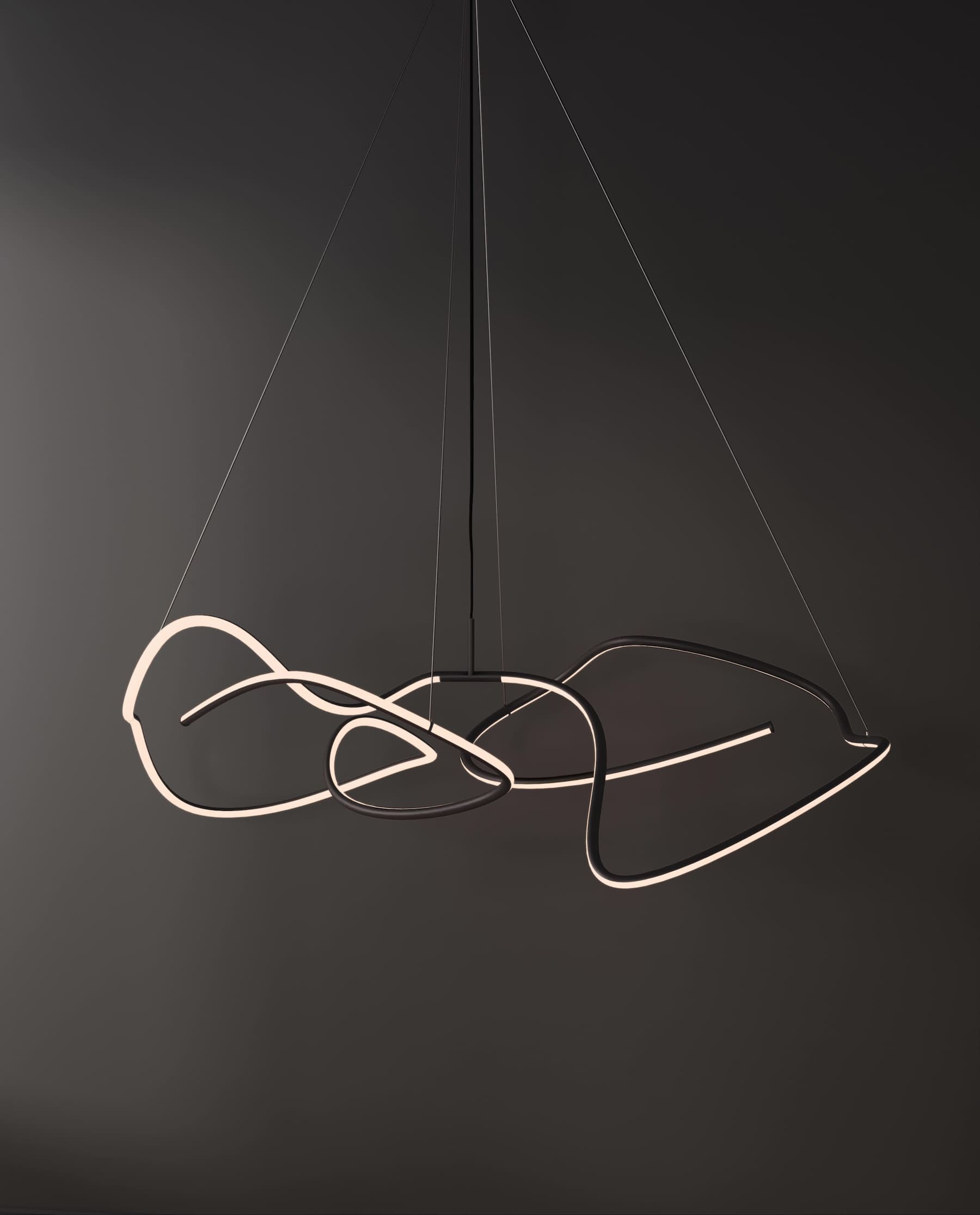 101 COPENHAGEN Φωτιστικό οροφής Φωτιστικό Οροφής Ghost Chandelier Big - Burned Black LED H50 x W82 x L155 cm 101 COPENHAGEN